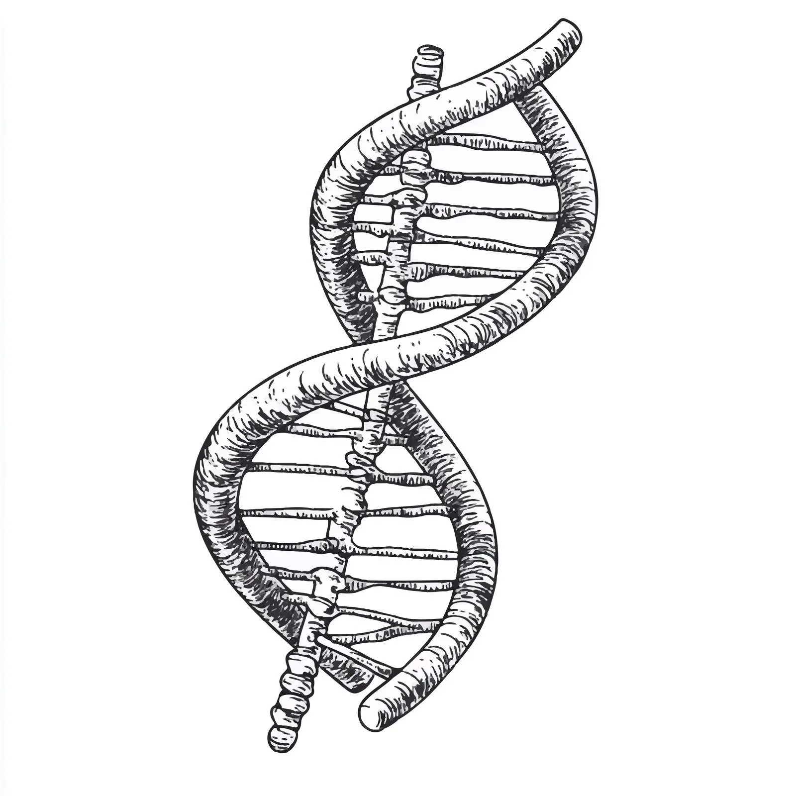 Hand-Drawn Black and White DNA Vector – free dna image from Dotvec