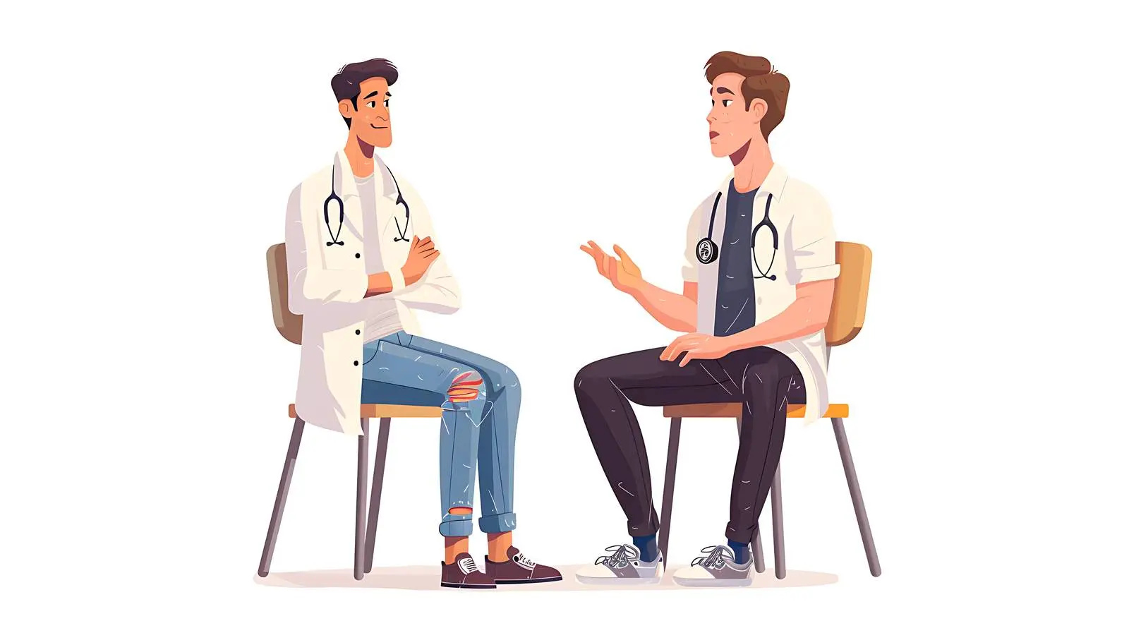 Doctor and Patient Consultation on White Background – free team image from Dotvec