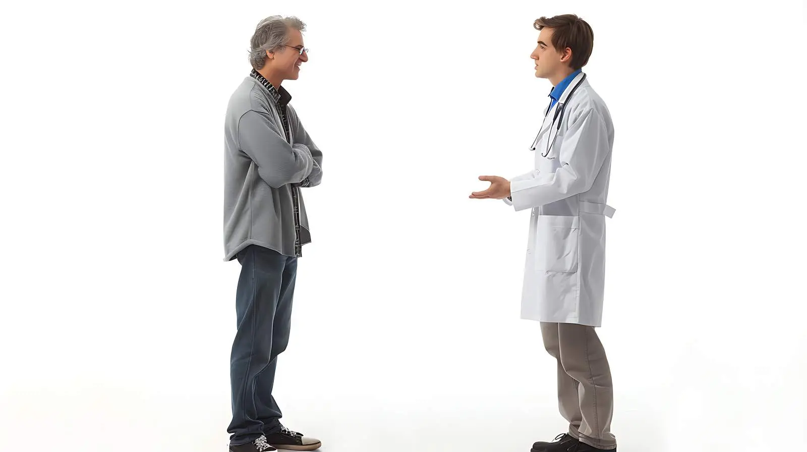 Doctor Examining Patient on White Background – free team image from Dotvec