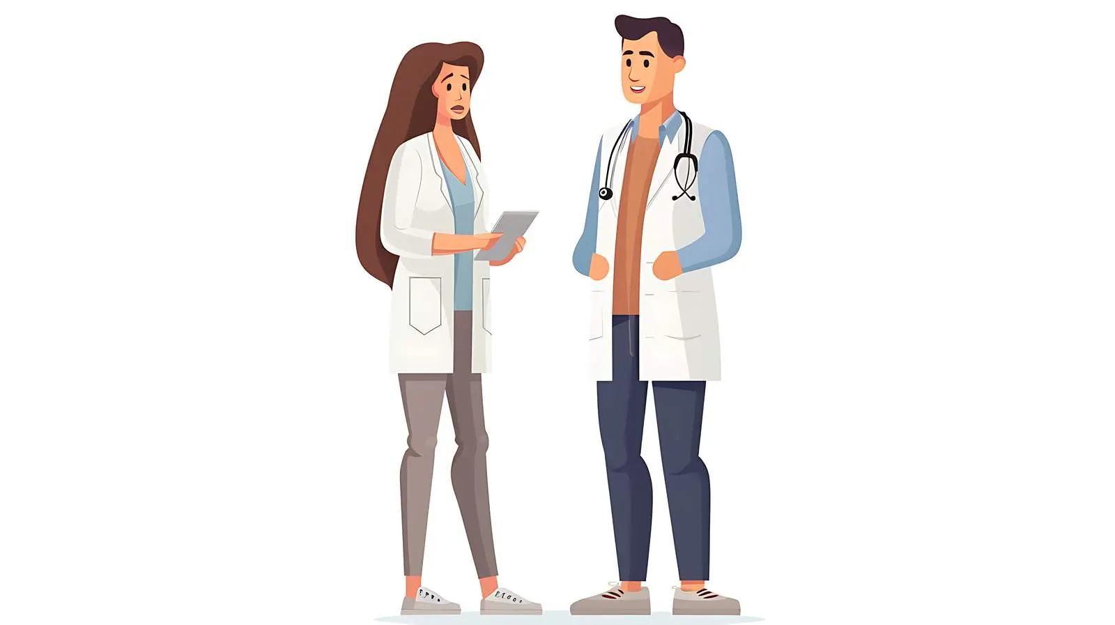 Doctor and Patient Consultation on White Background – free health services image from Dotvec