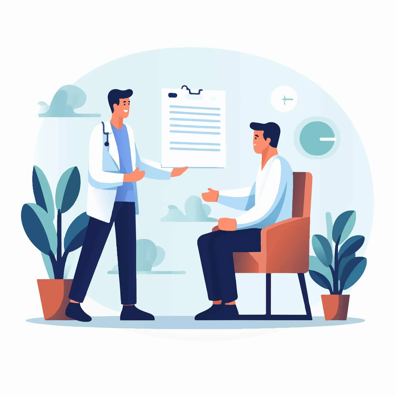 Doctor Patient Consultation Health Counseling Vector — free download from Dotvec