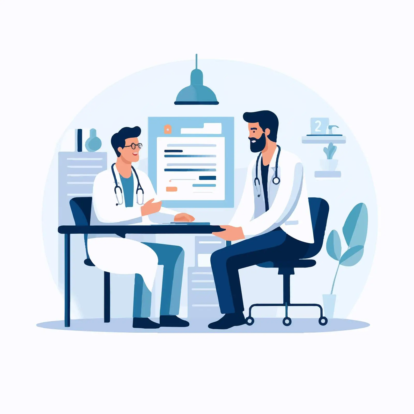 Doctor Patient Consultation Session Illustration — free download from Dotvec