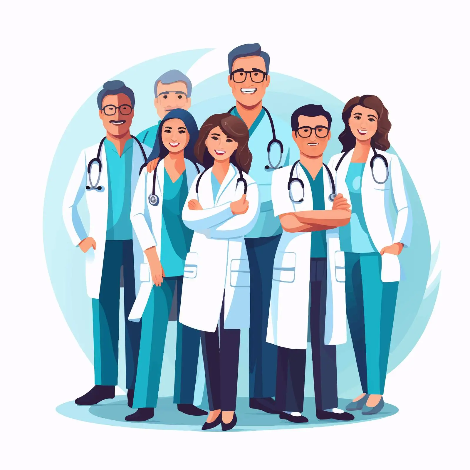 Medical Workers Group Portrait in Hospital – free nurses image from Dotvec
