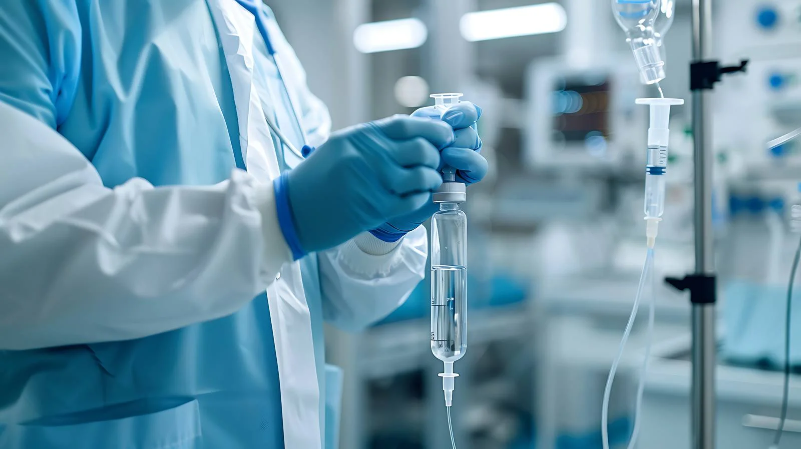 Trauma Room IV Drip Preparation – free emergency room image from Dotvec