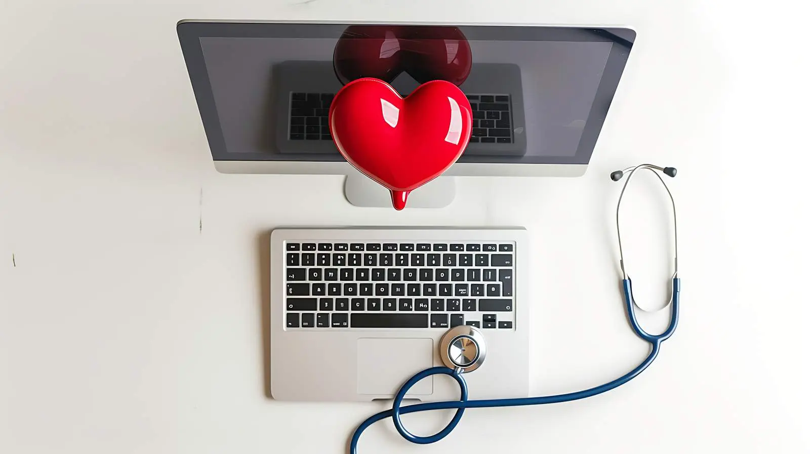 Stethoscope on Heart Graphic for Medical Desktop – free symbol image from Dotvec