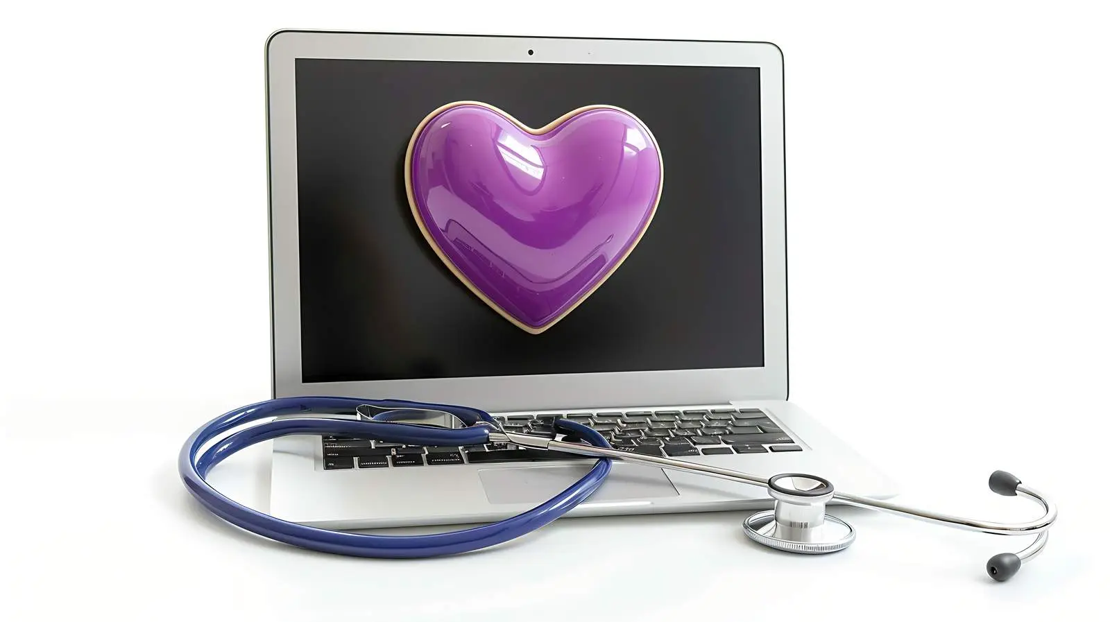 Stethoscope on Computer Heart Desktop Image – free symbol image from Dotvec