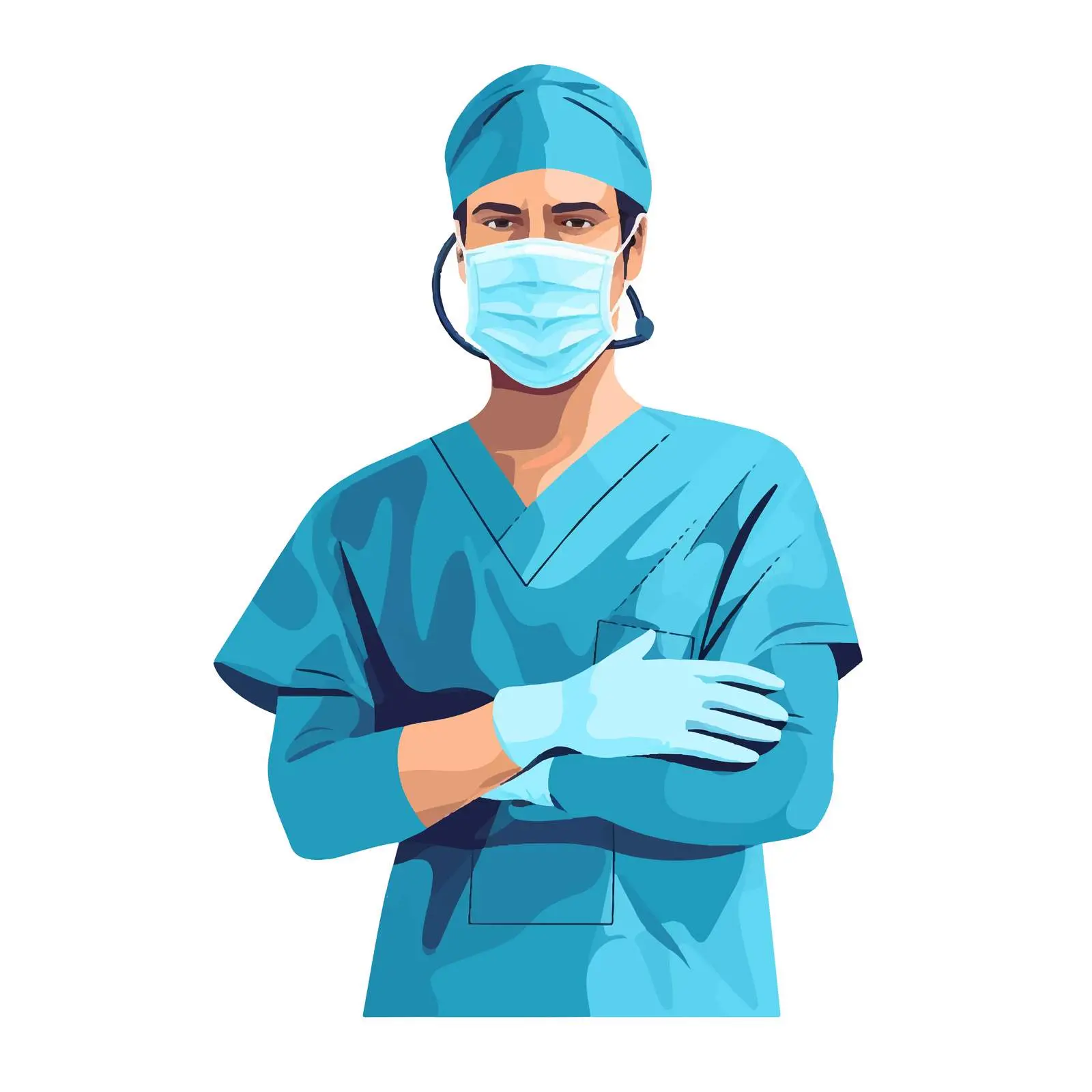 Surgeon in Scrubs and Medical Gear — free download from Dotvec