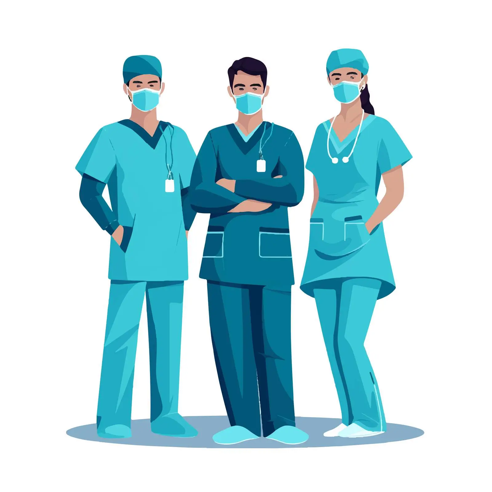 Surgeon in Scrubs with Mask and Gloves — free download from Dotvec