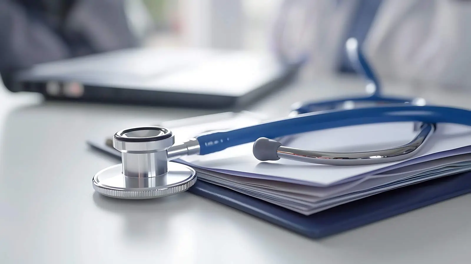 Doctor's Stethoscope and Folder on Desk – free clinic image from Dotvec