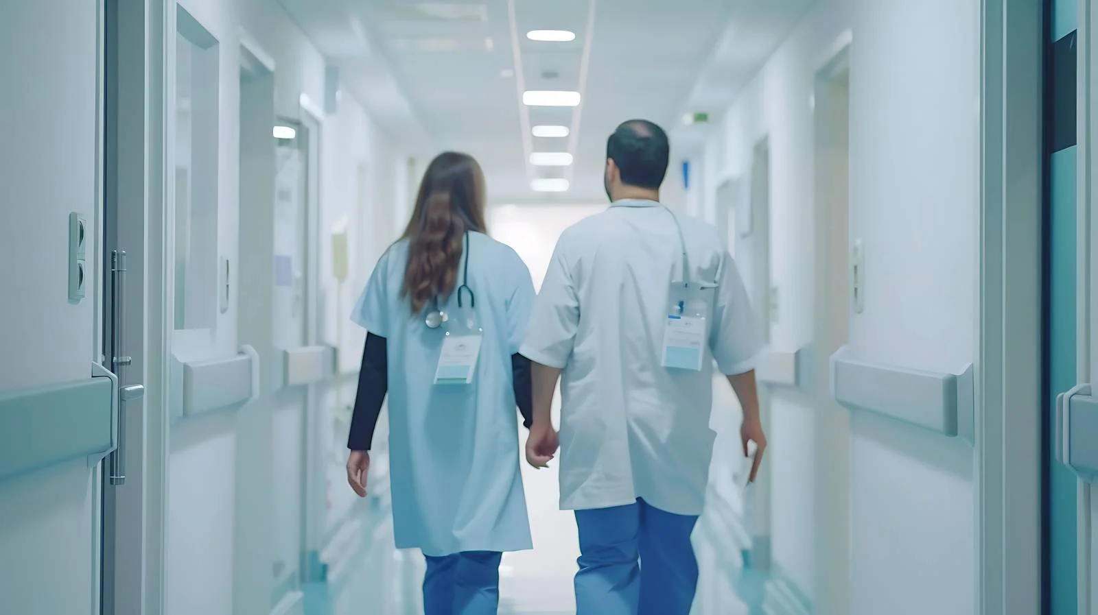 Medical Consultation in Hospital Corridor — free download from Dotvec