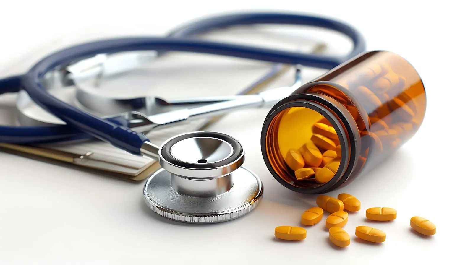 Doctor's Stethoscope with Medication and Files – free images image from Dotvec