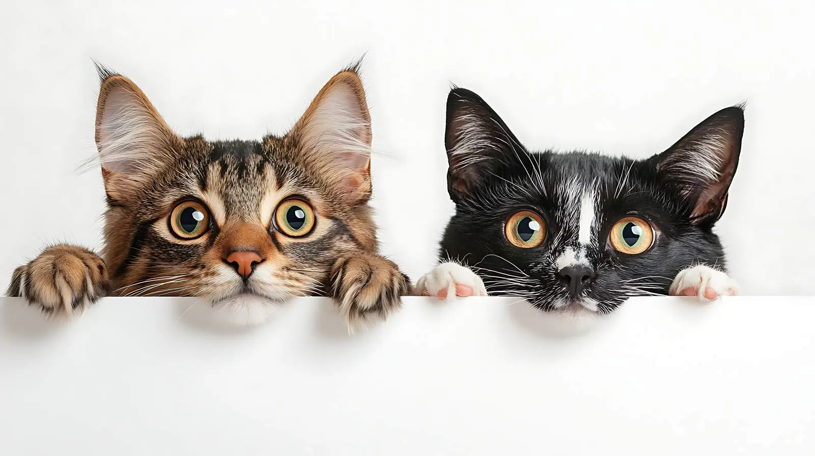 Dog and Cat Peeking from Poster — free download from Dotvec