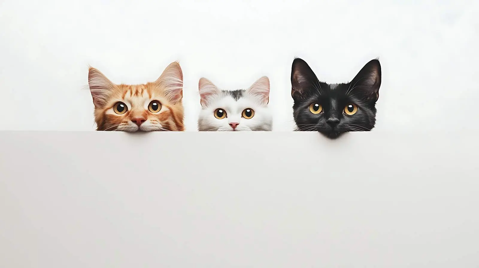 Dog and Cat Peeking Behind Poster – free animal image from Dotvec