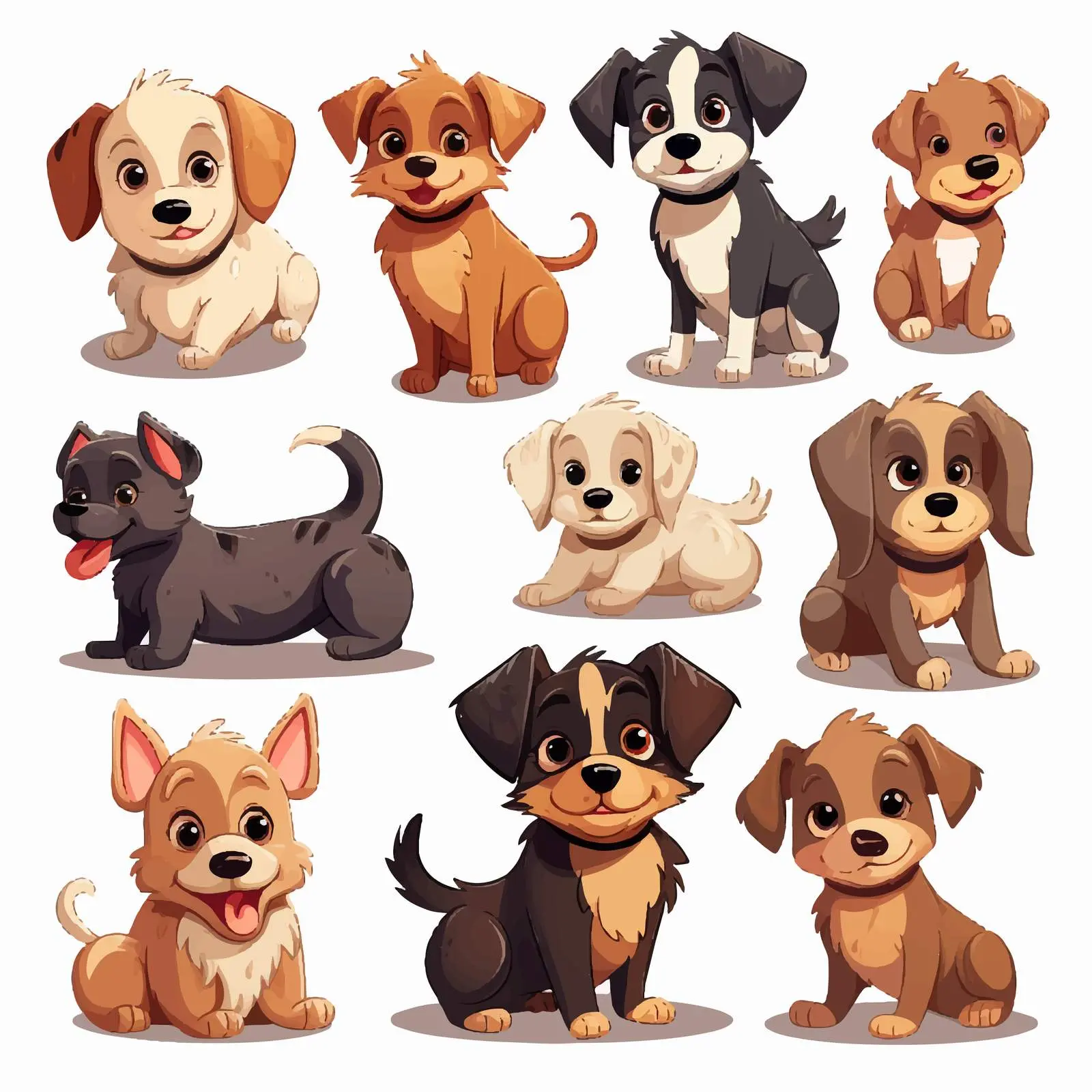 Dog and Puppy Cartoon Vector Collection — free download from Dotvec