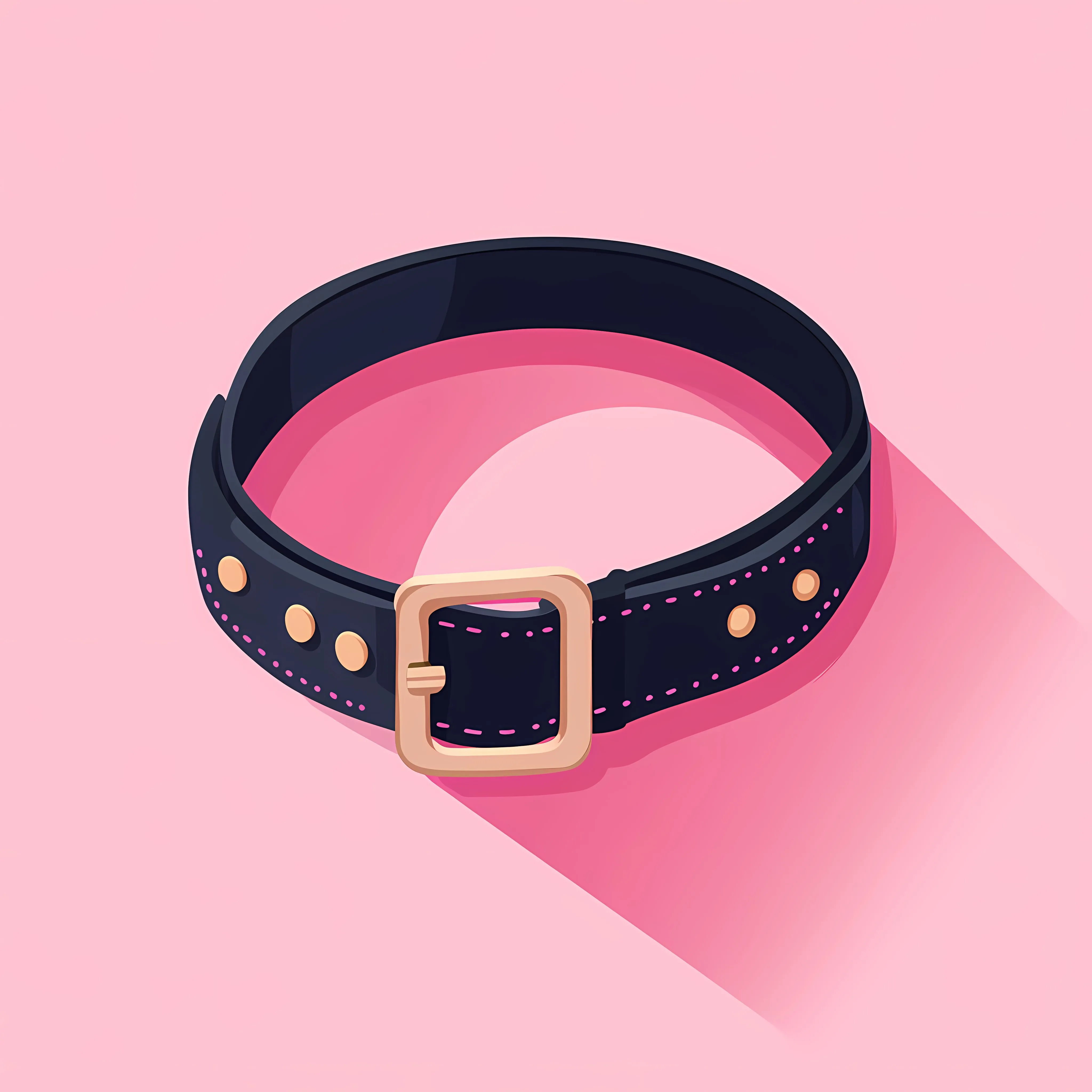 Flat Dog Collar with Long Shadow on Pink — free download from Dotvec