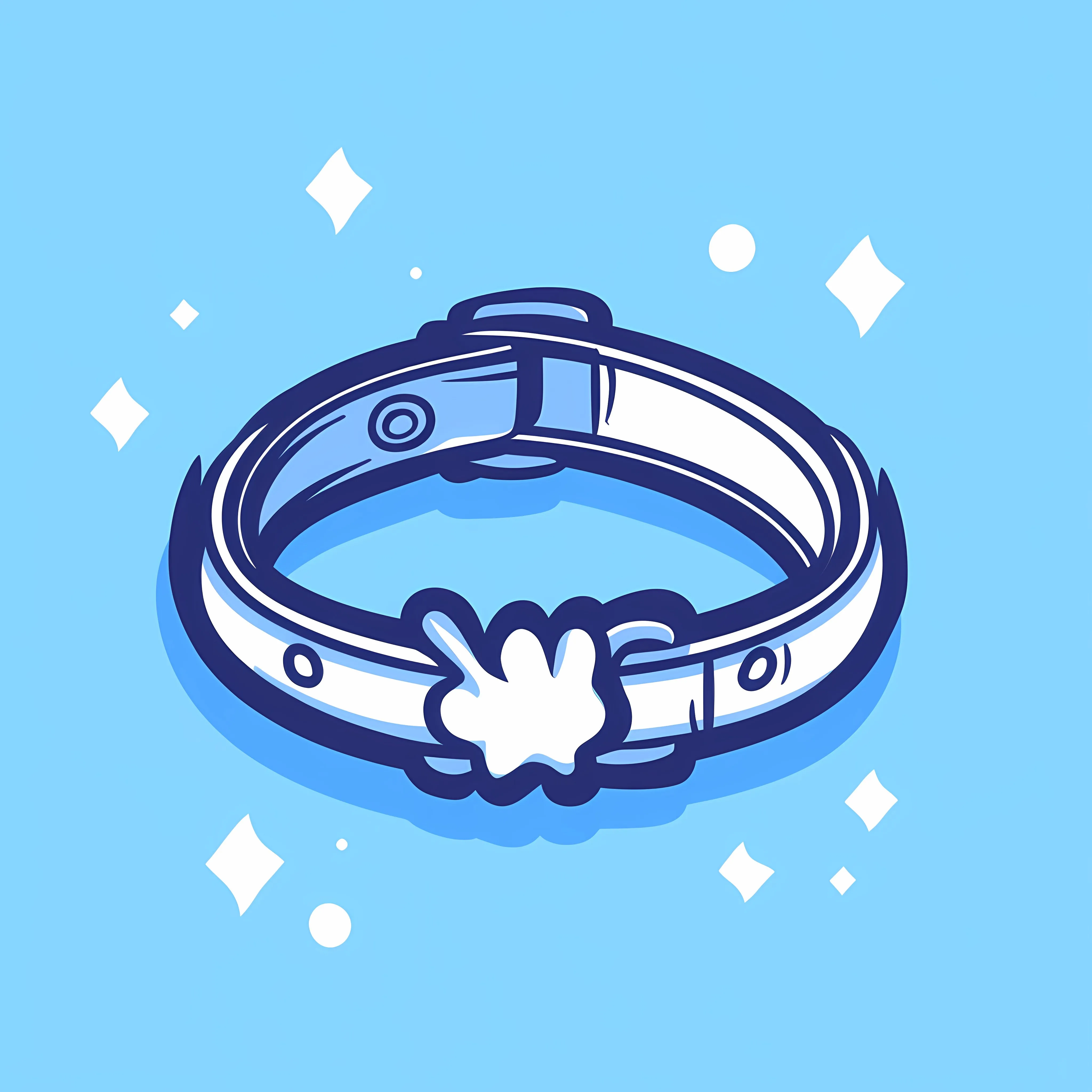 Dog Collar Outline Icon on Blue Background — free download from Dotvec