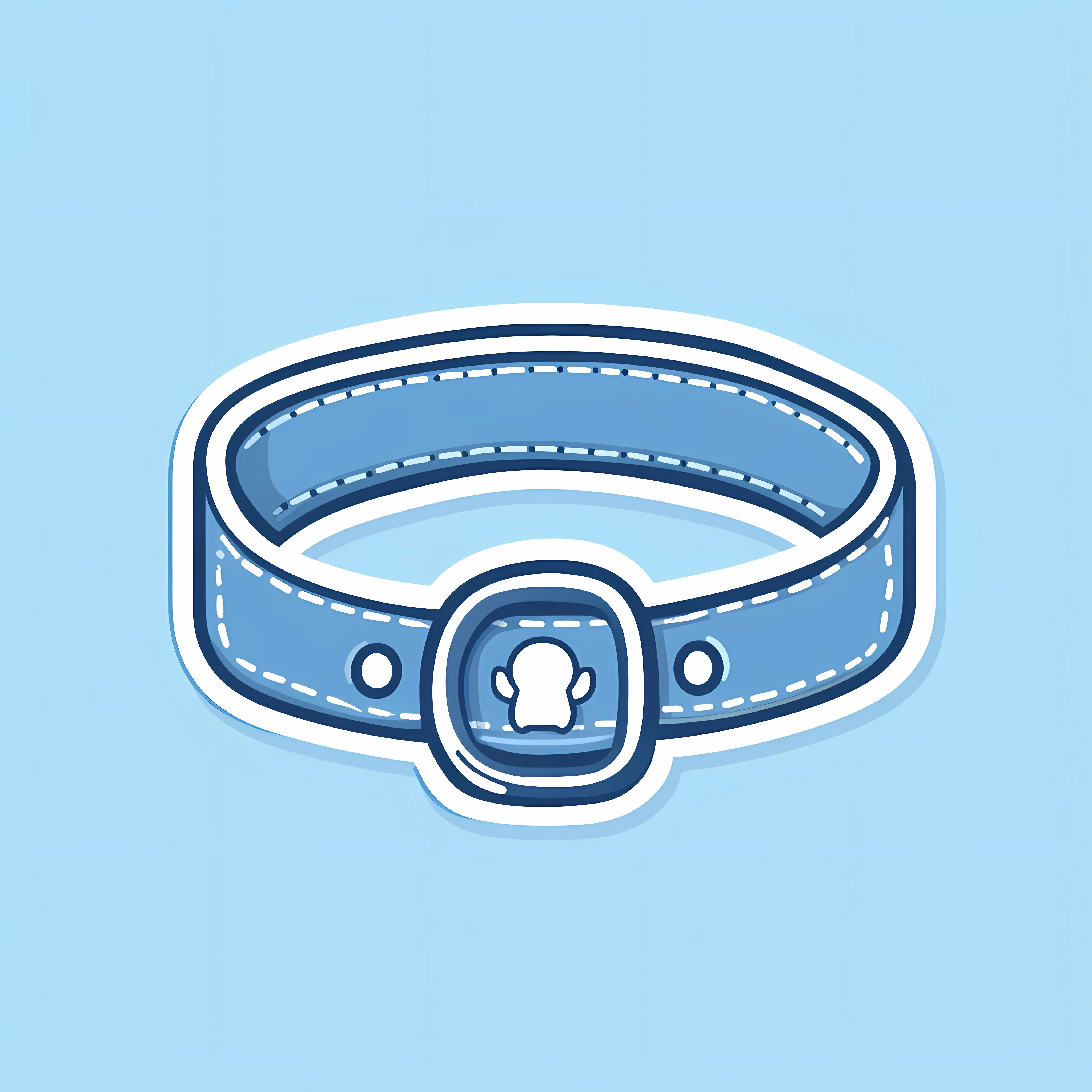 Dog Collar Outline Icon on Blue Background — free download from Dotvec