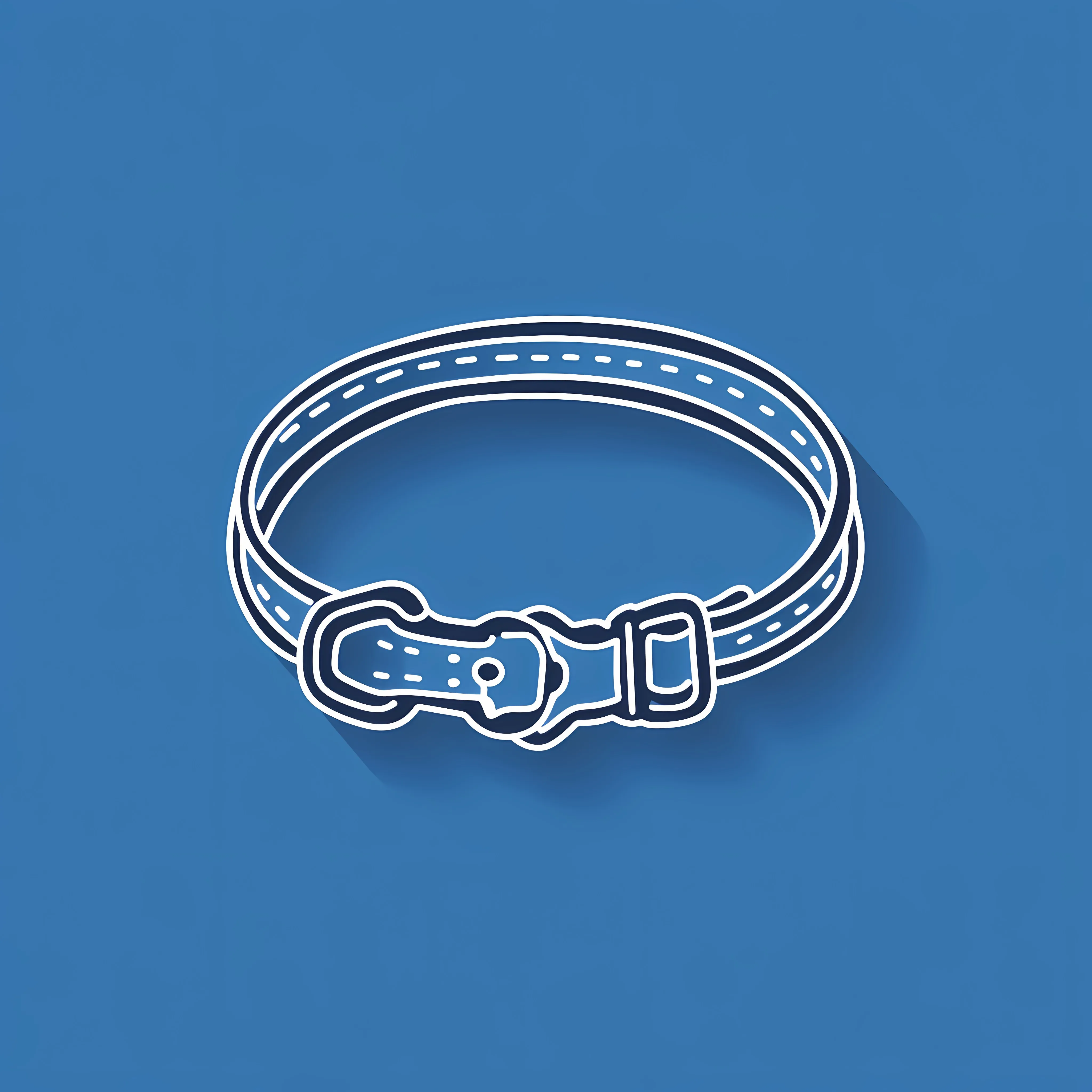 Dog Collar Outline Icon on Blue Background — free download from Dotvec