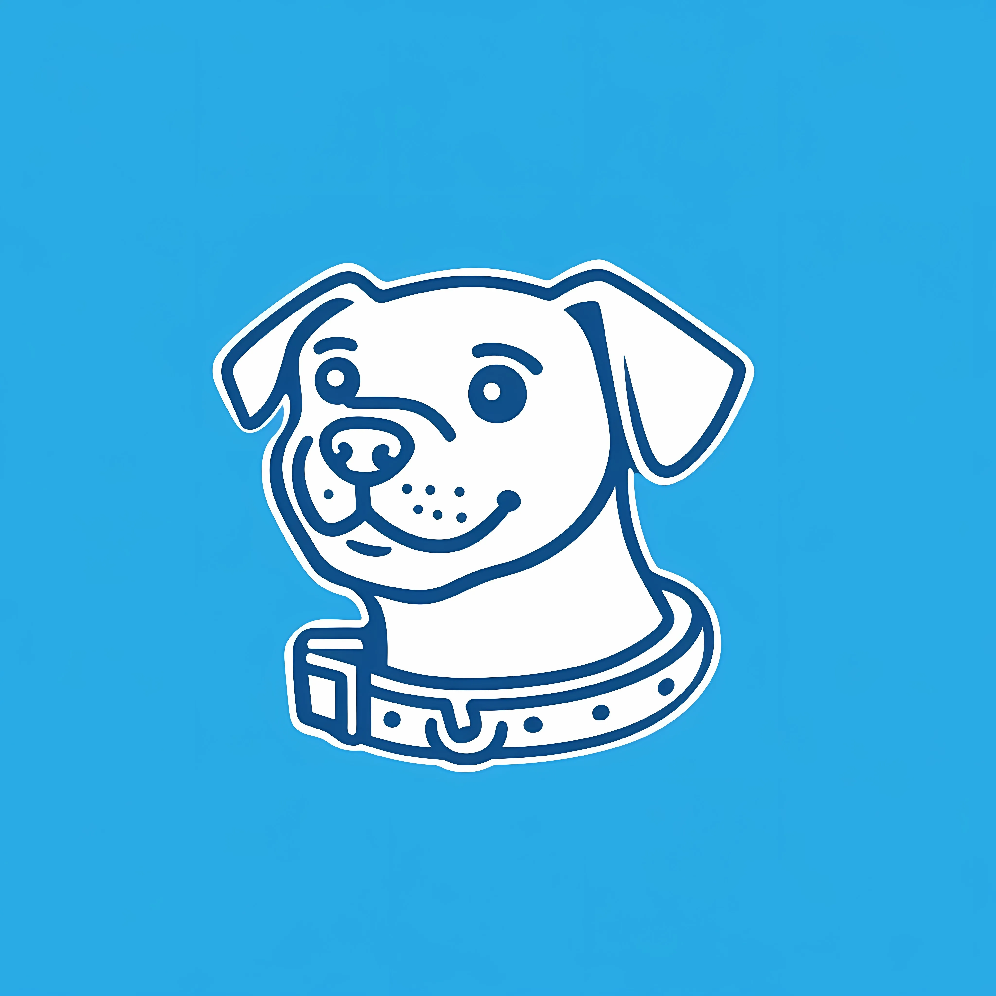 Dog Collar Outline Icon on Blue Background — free download from Dotvec