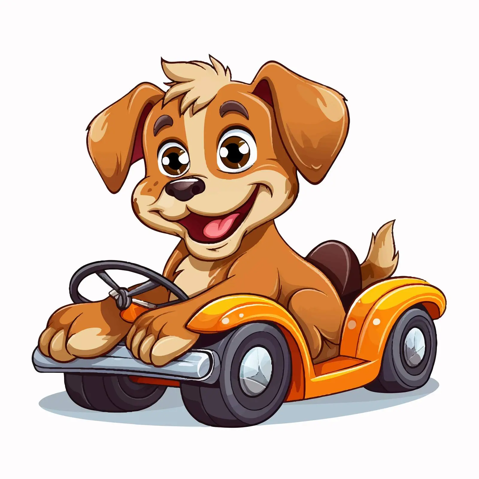 Dog Driving a Car in Garage Illustration — free download from Dotvec