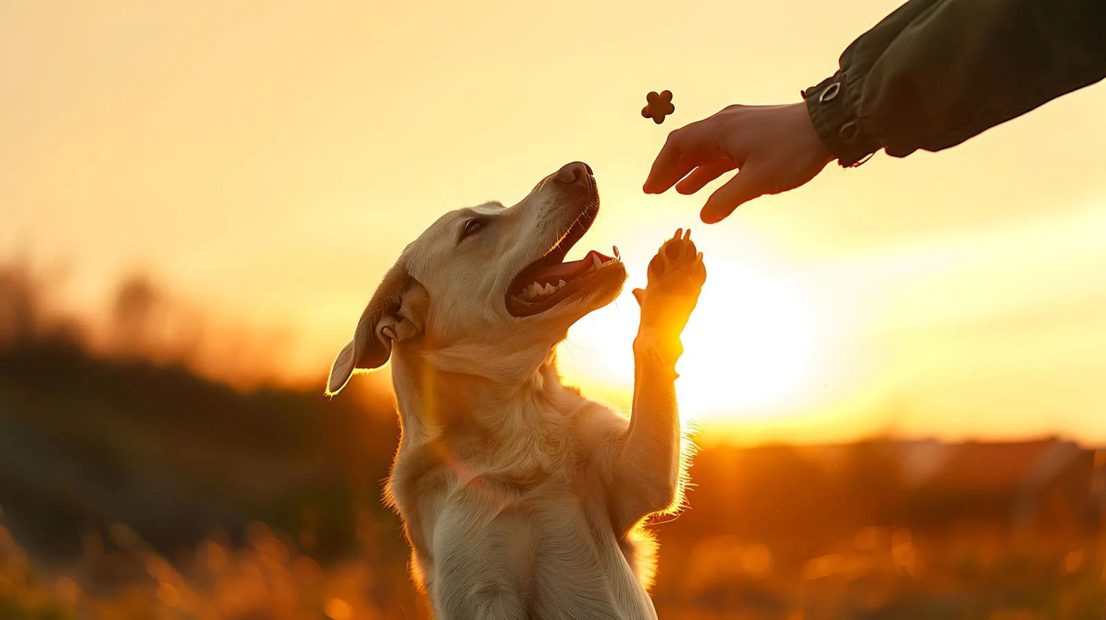 Energetic Dog Grabs Treats Mid-Jump — free download from Dotvec