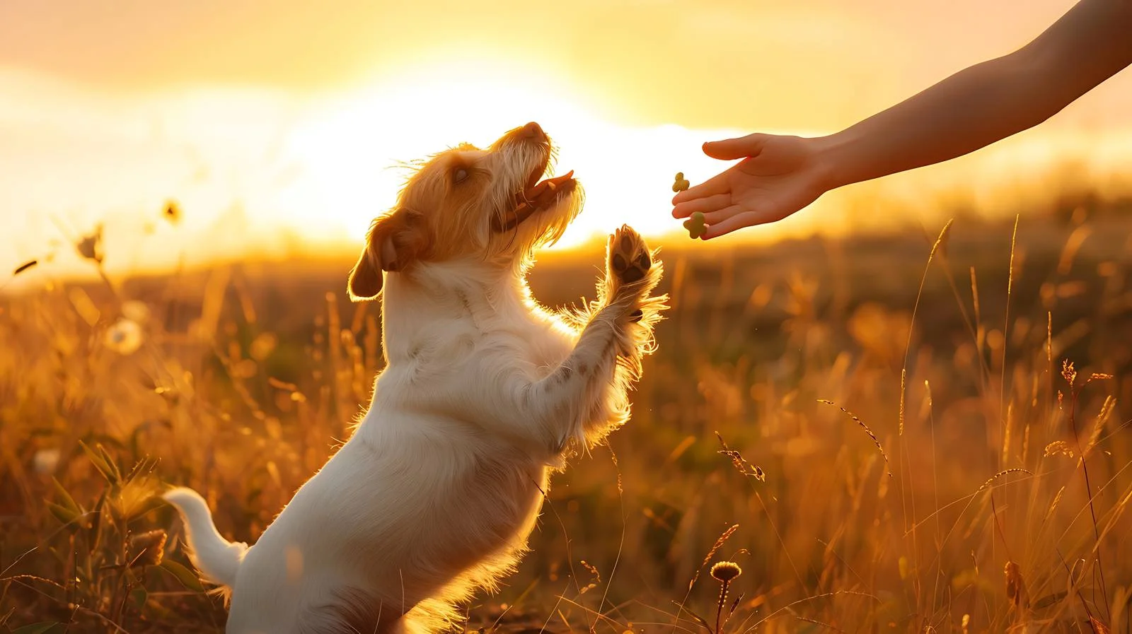 Energetic Dog Snatching Treats Playfully — free download from Dotvec