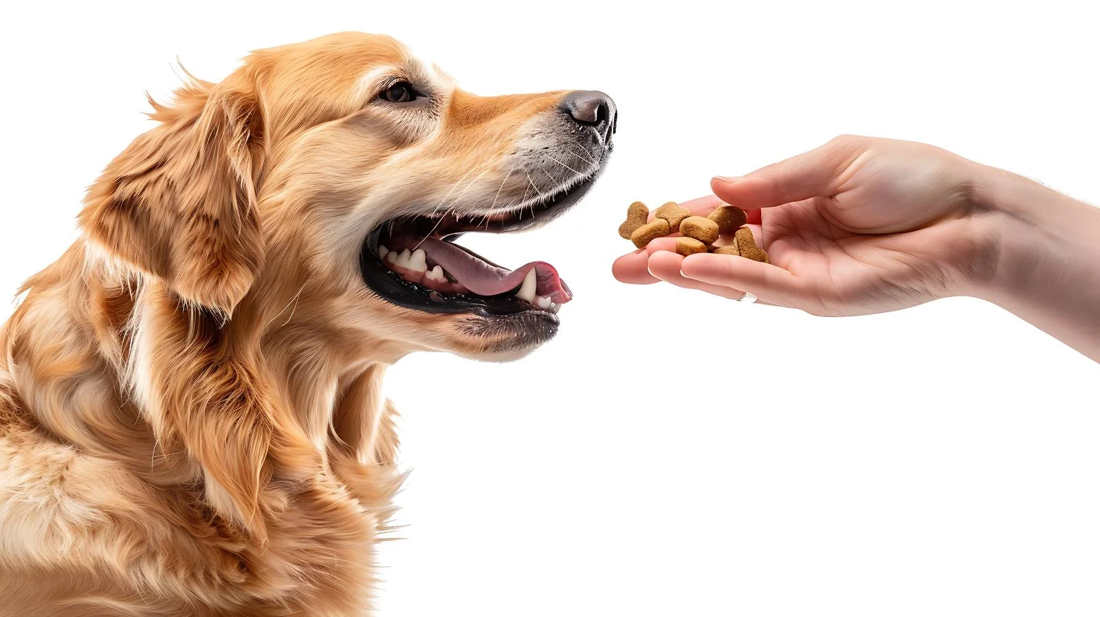 Energetic Dog Grabs Treats from Owner — free download from Dotvec
