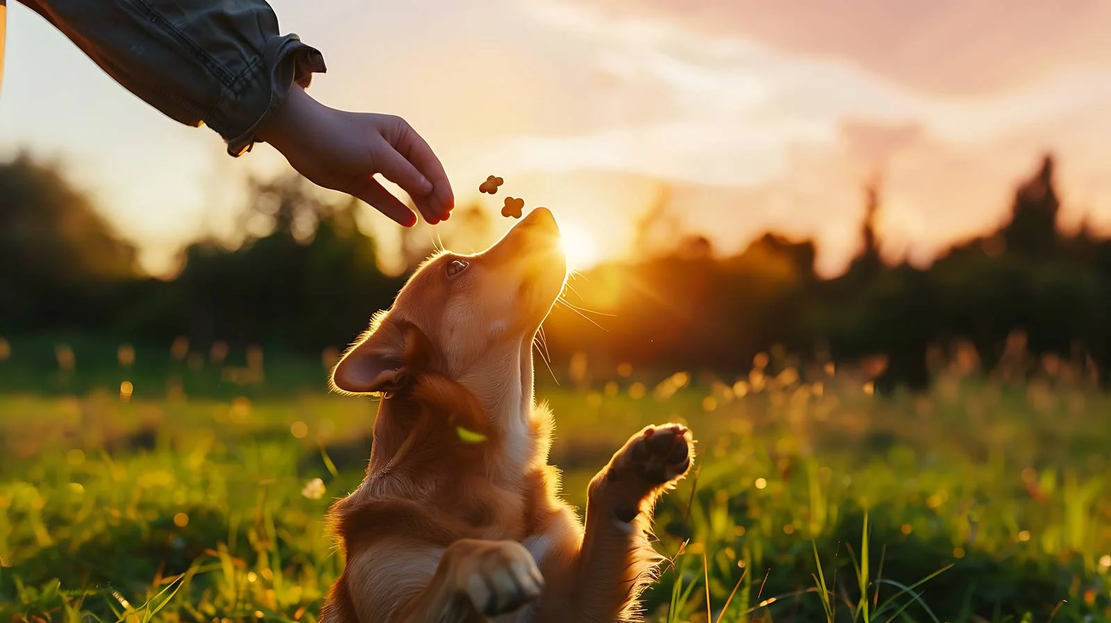 Energetic Dog Retrieves Treat From Owner — free download from Dotvec