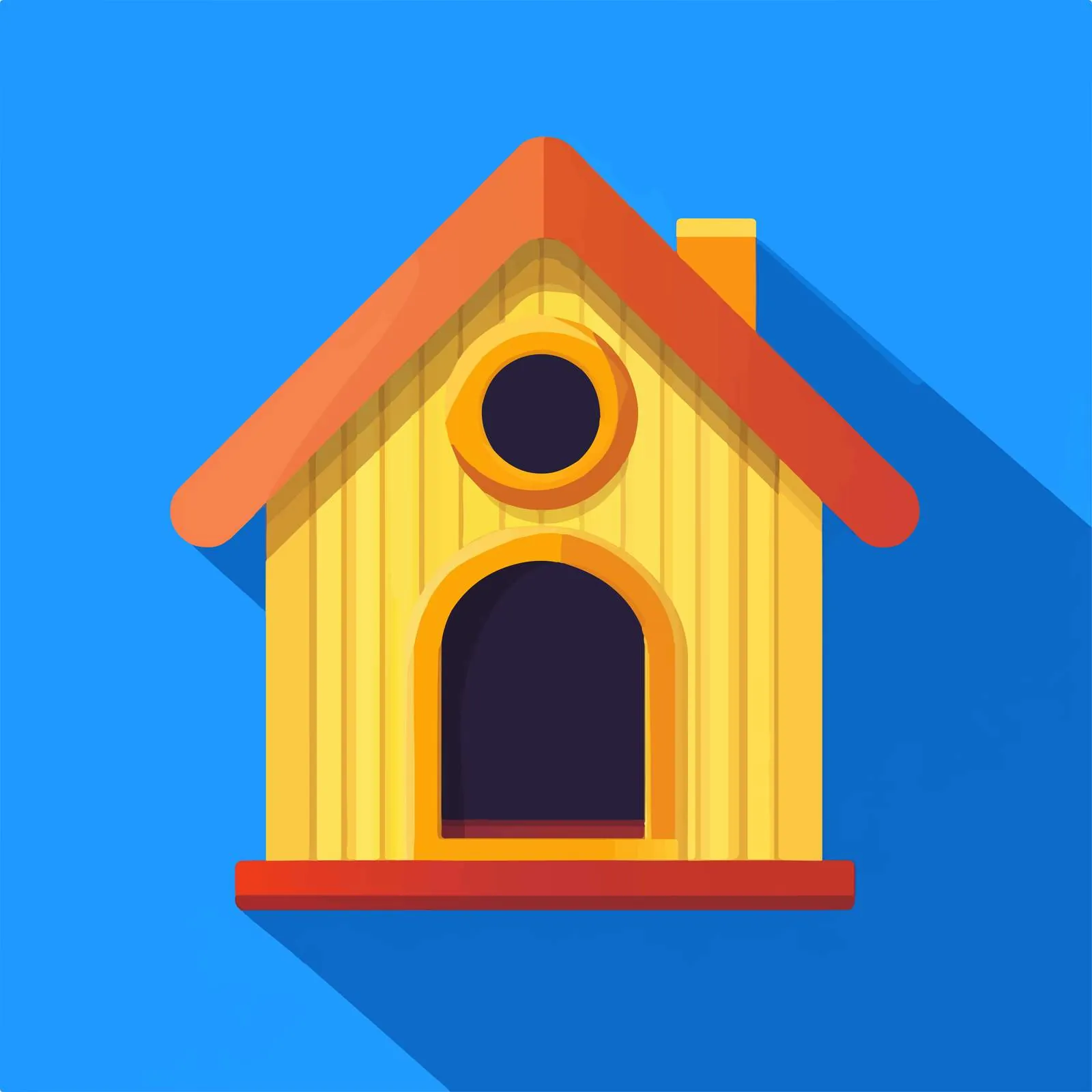 Flat Style Dog House with Long Shadow — free download from Dotvec