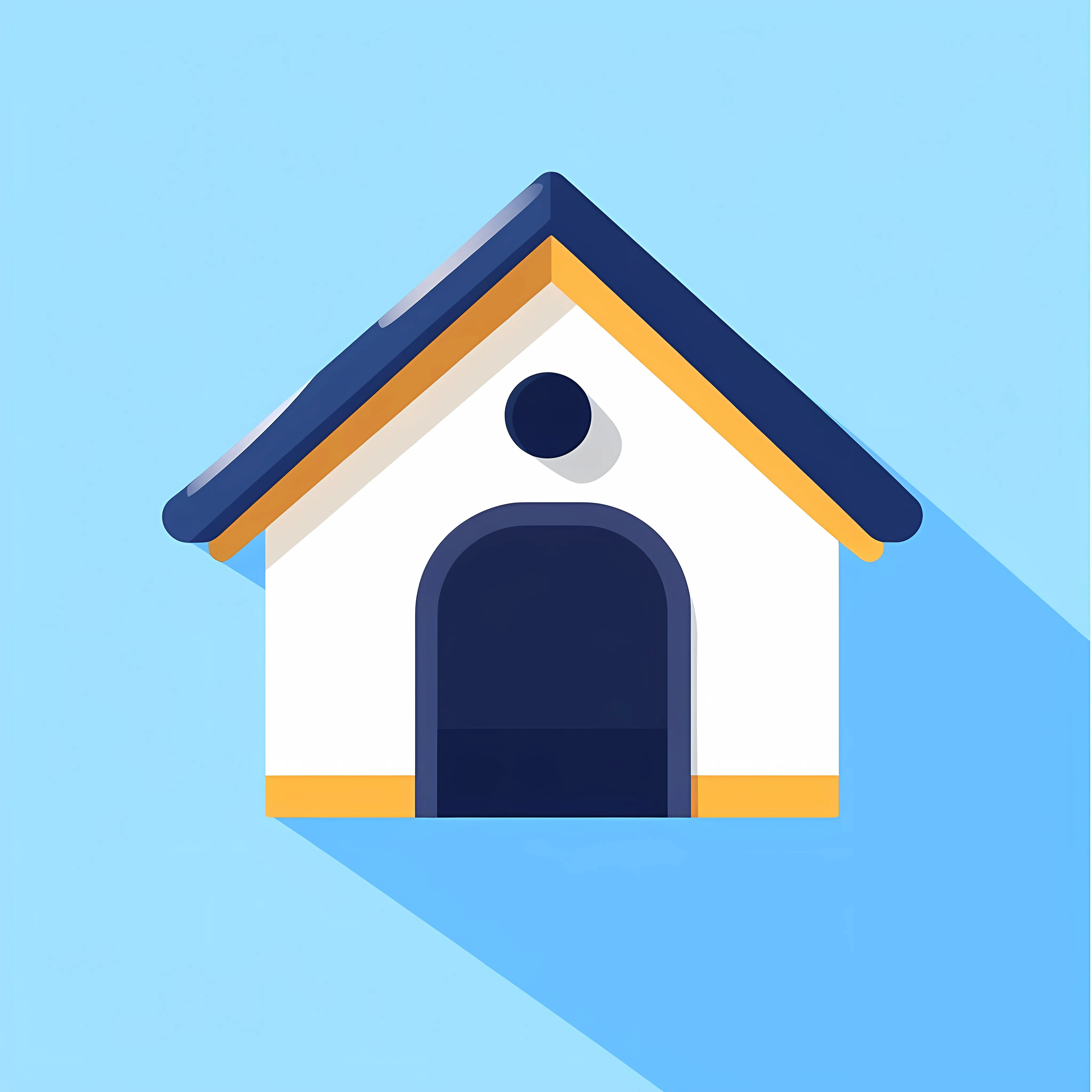 Flat Style Dog House with Long Shadow — free download from Dotvec