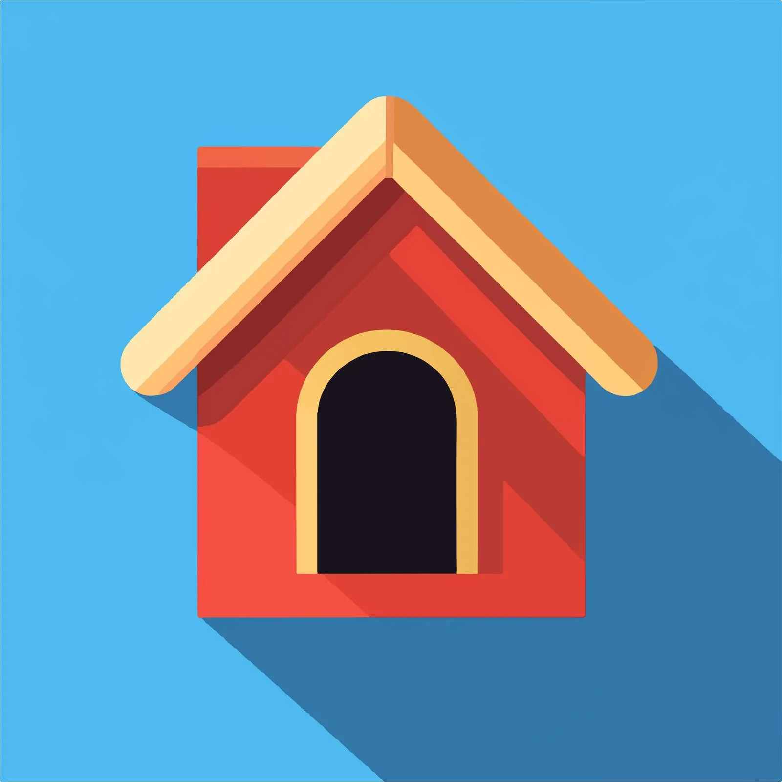 Flat Dog House Vector with Long Shadow — free download from Dotvec