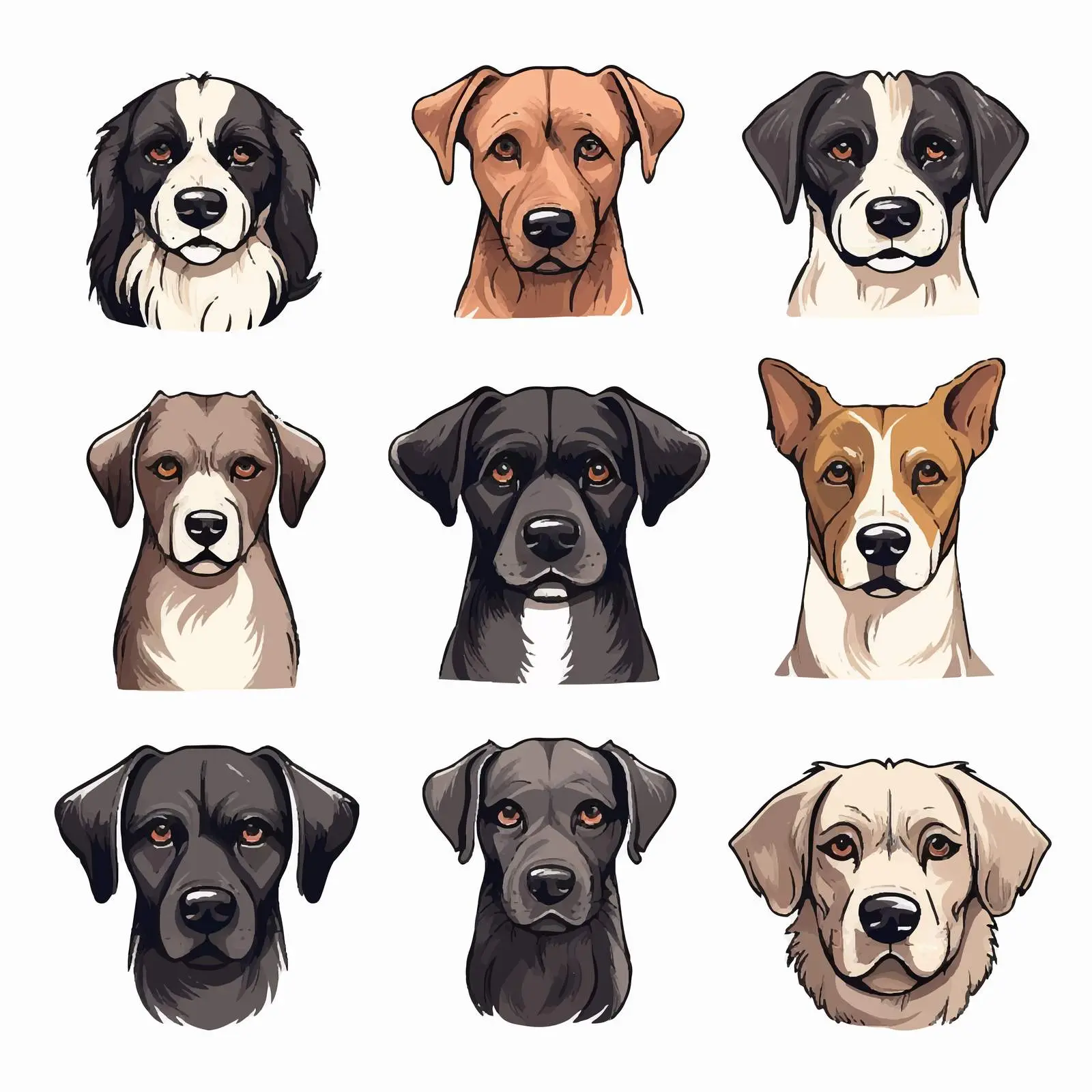 Dog Line Vector Illustration on White Background — free download from Dotvec