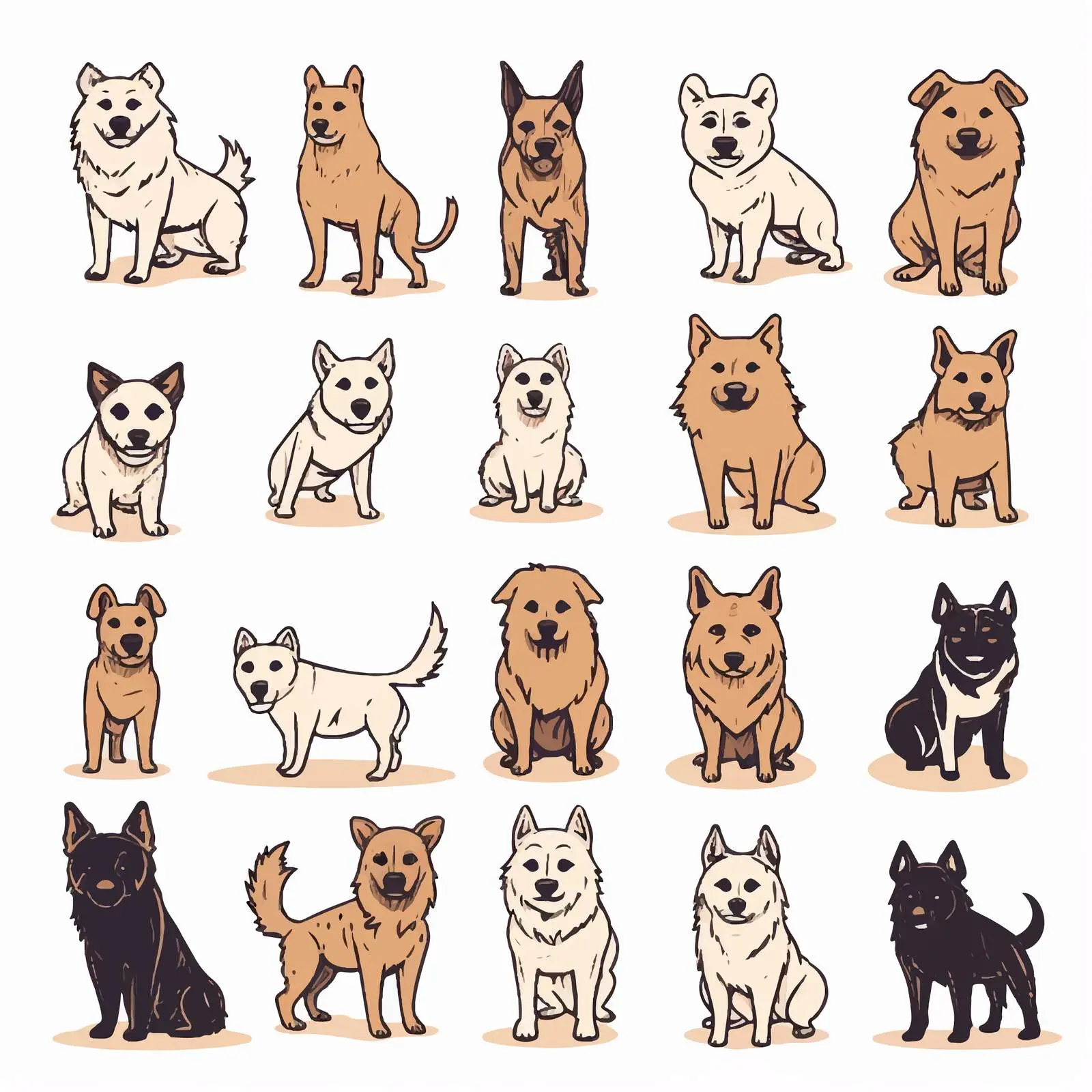 Dog Line Vector Illustration on White Background — free download from Dotvec