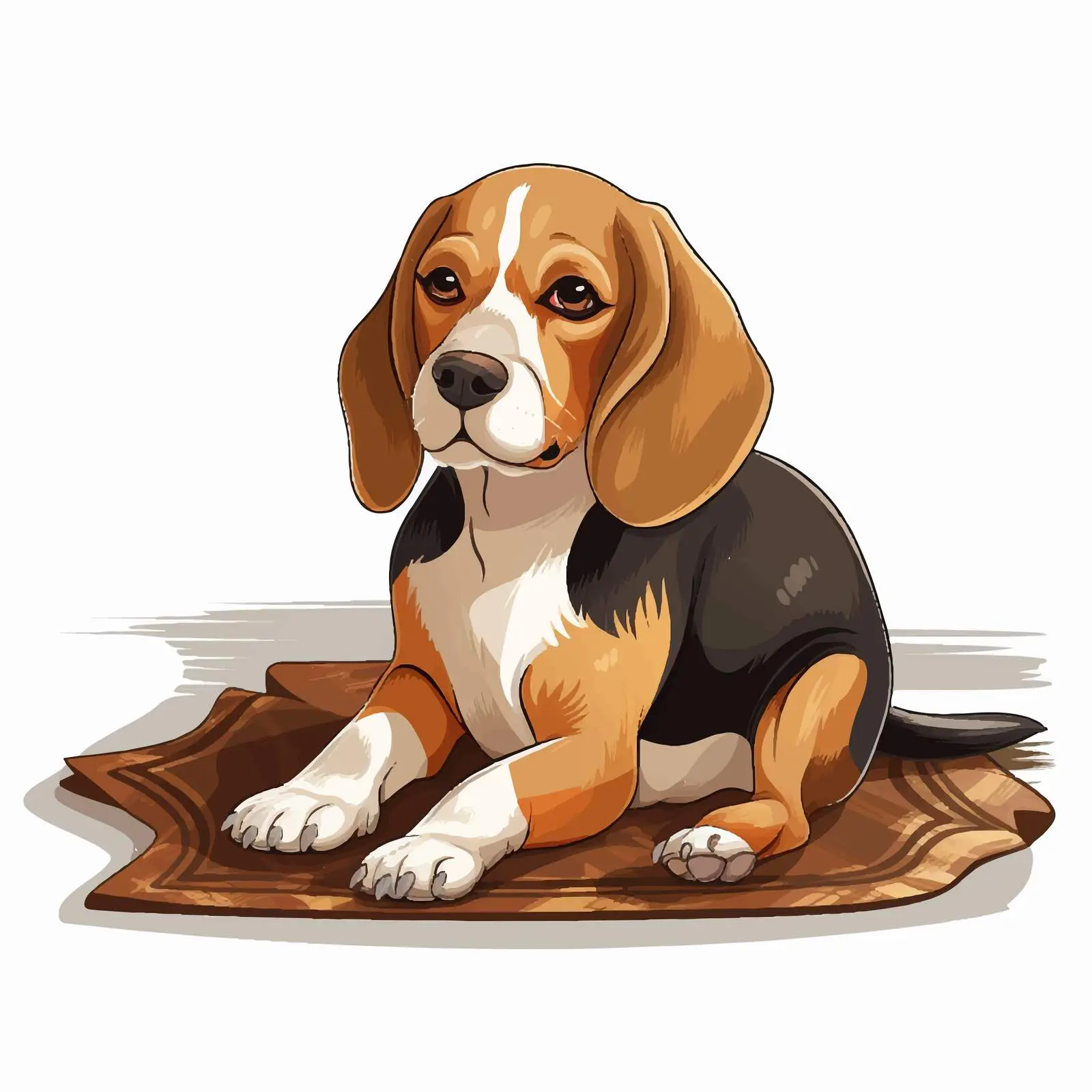 Cute Puppy Relaxing on Carpet Mat — free download from Dotvec