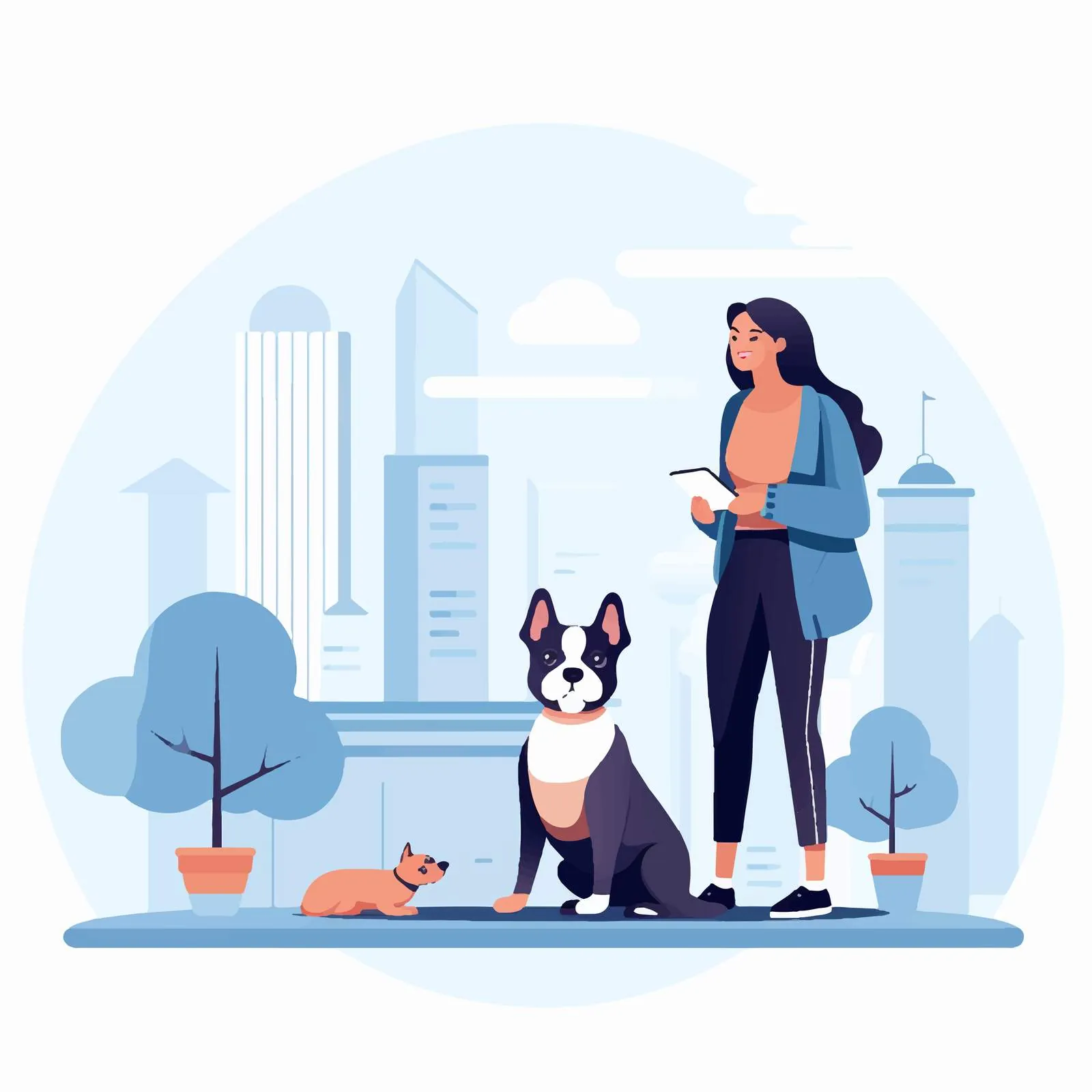 French Bulldog Sitting by Owner's Leg — free download from Dotvec