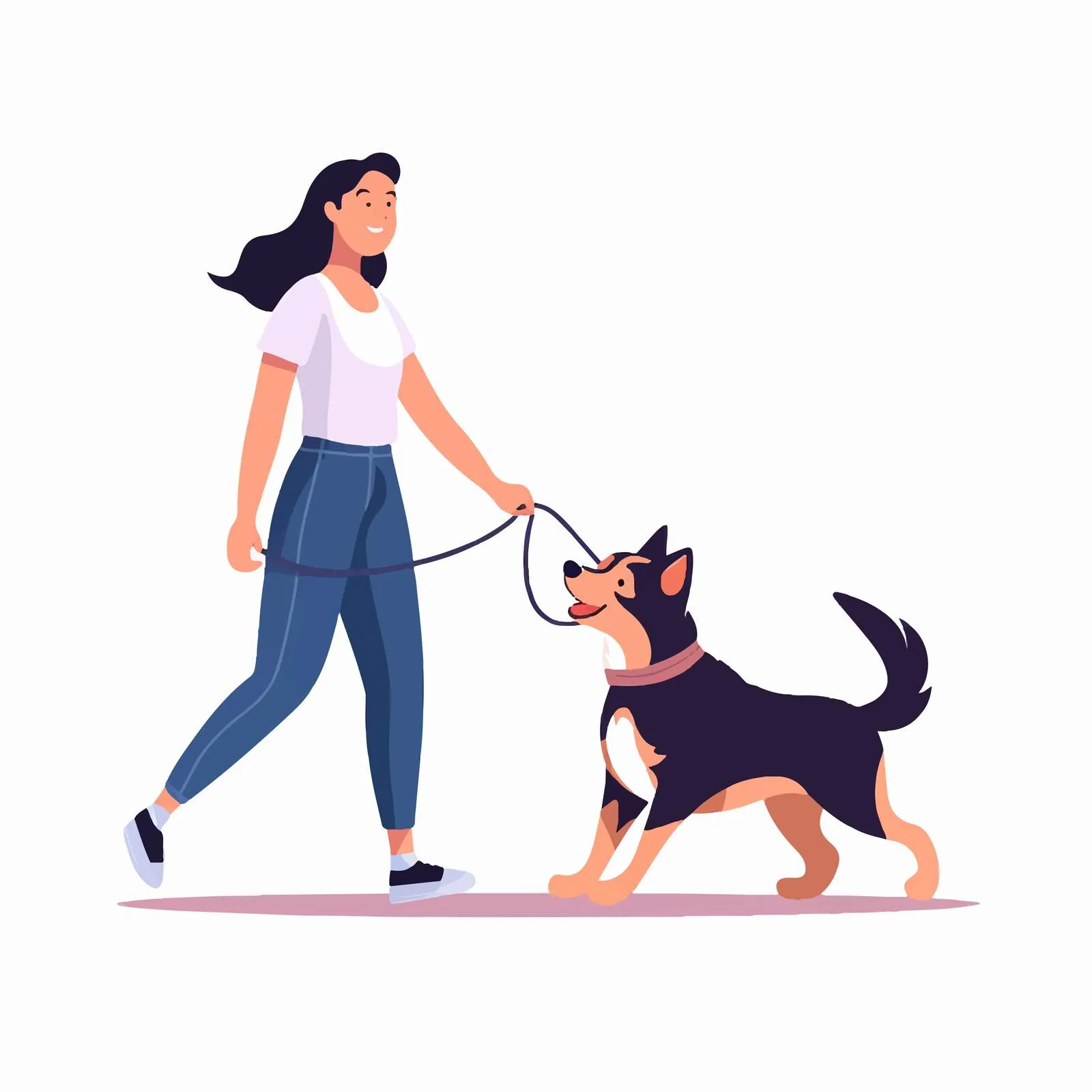 Dog Owner Walking with Canine Companion — free download from Dotvec