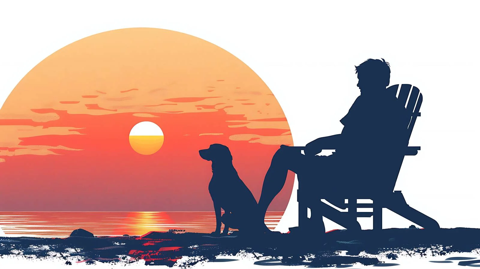 Relaxing beach day with dog companion — free download from Dotvec