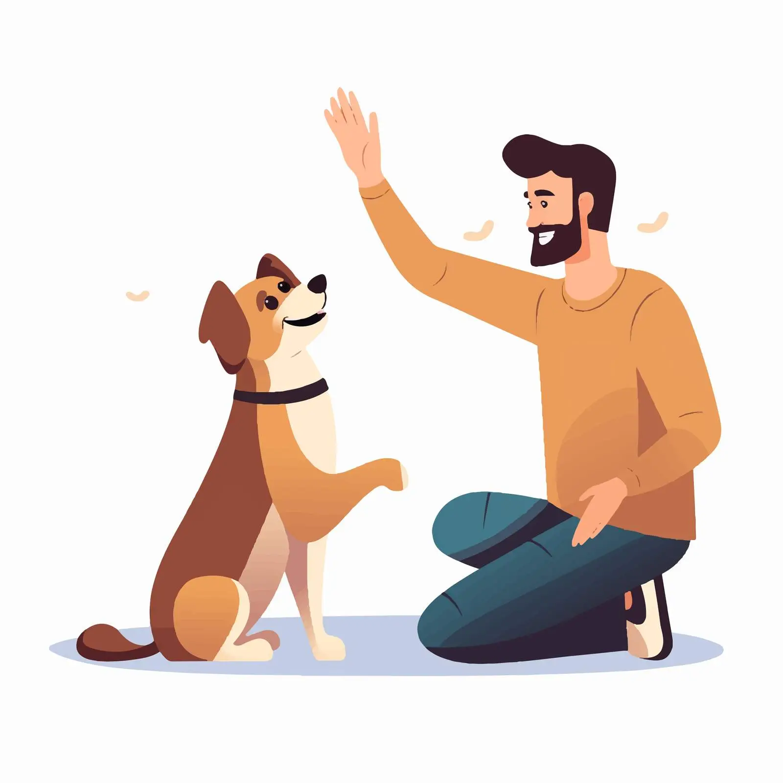 Dog Training Cute Canine High Five Illustration – free obedience image from Dotvec