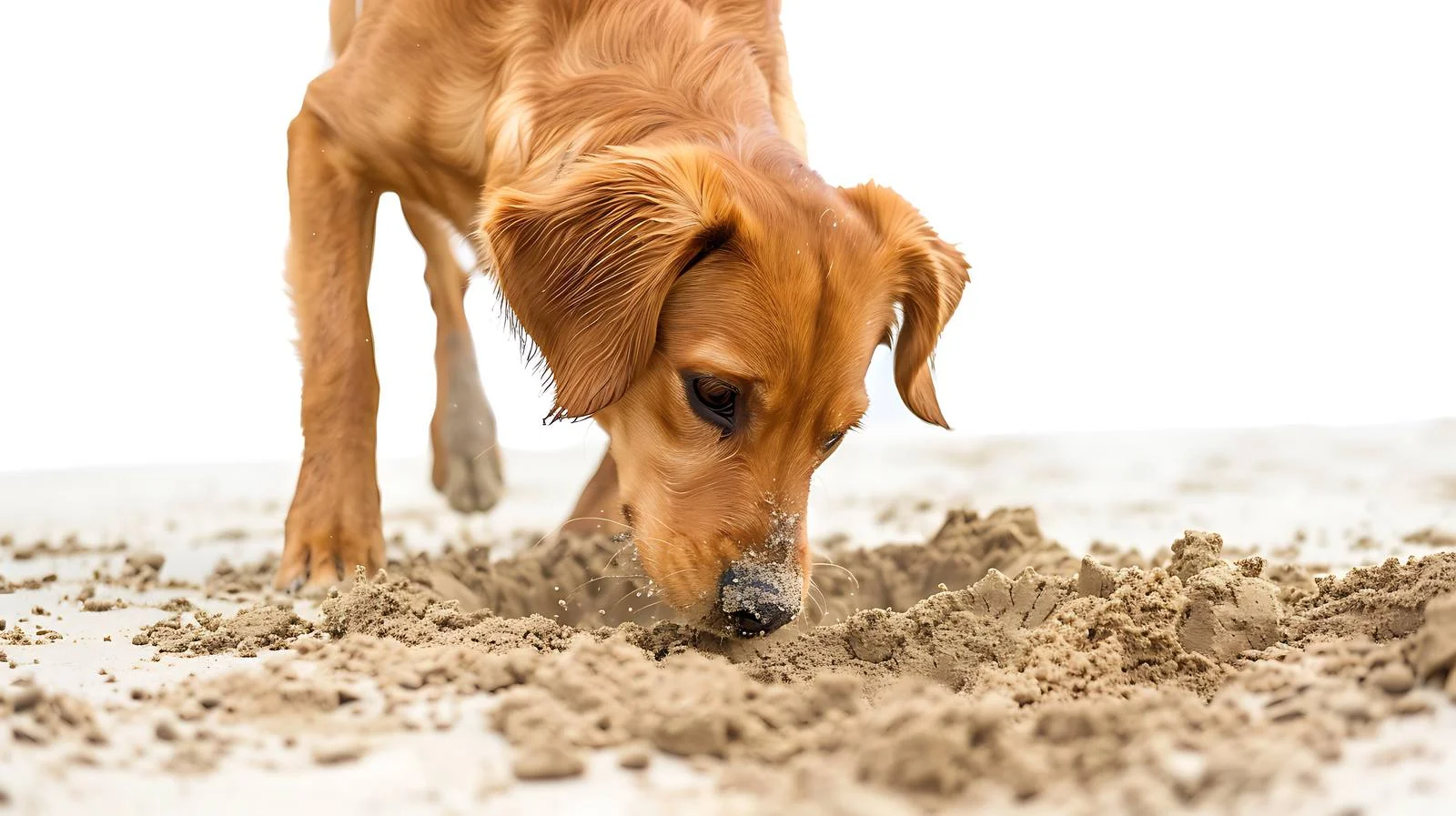 Happy Dog Playing on Beach — free download from Dotvec