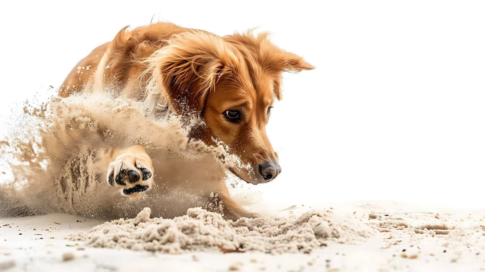 Dog at Beach Playing and Digging — free download from Dotvec