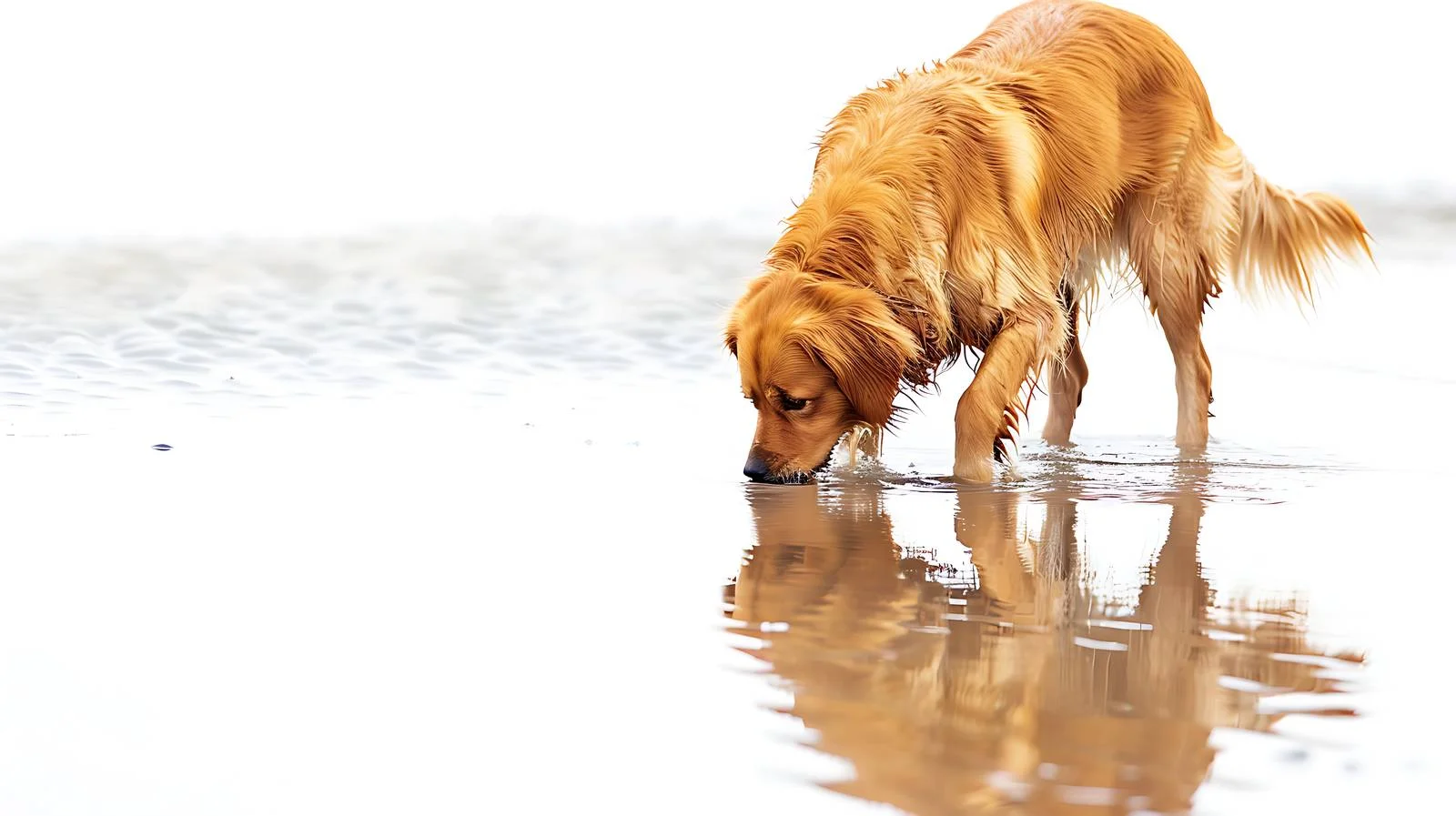 Dog at Beach Playing in Water — free download from Dotvec
