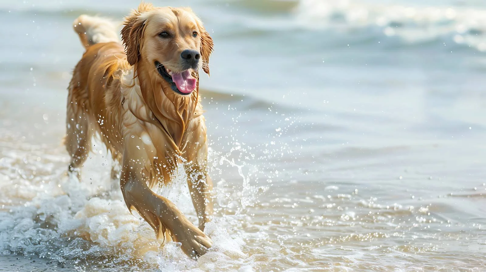 Playful Dog at Beach — free download from Dotvec