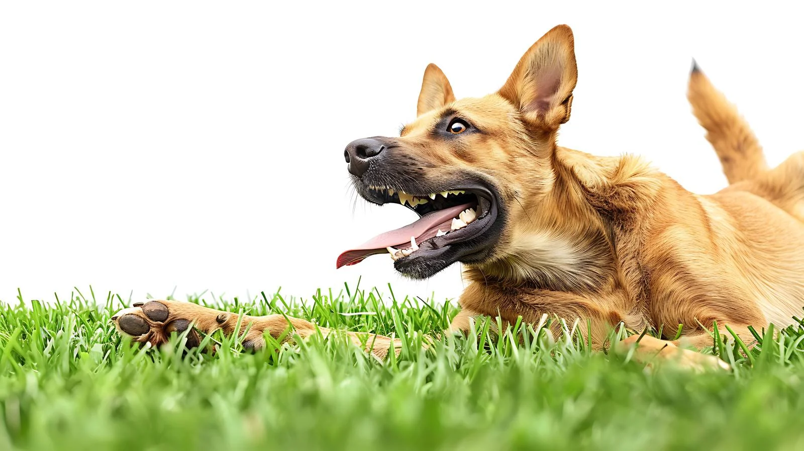 Playful Dog on Grass — free download from Dotvec