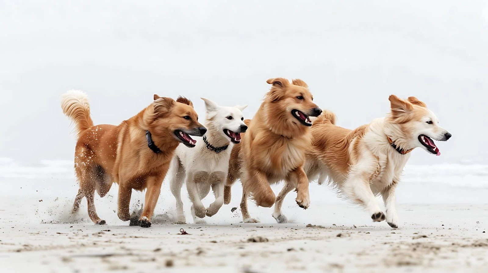 Dogs Play Happily on the Beach — free download from Dotvec