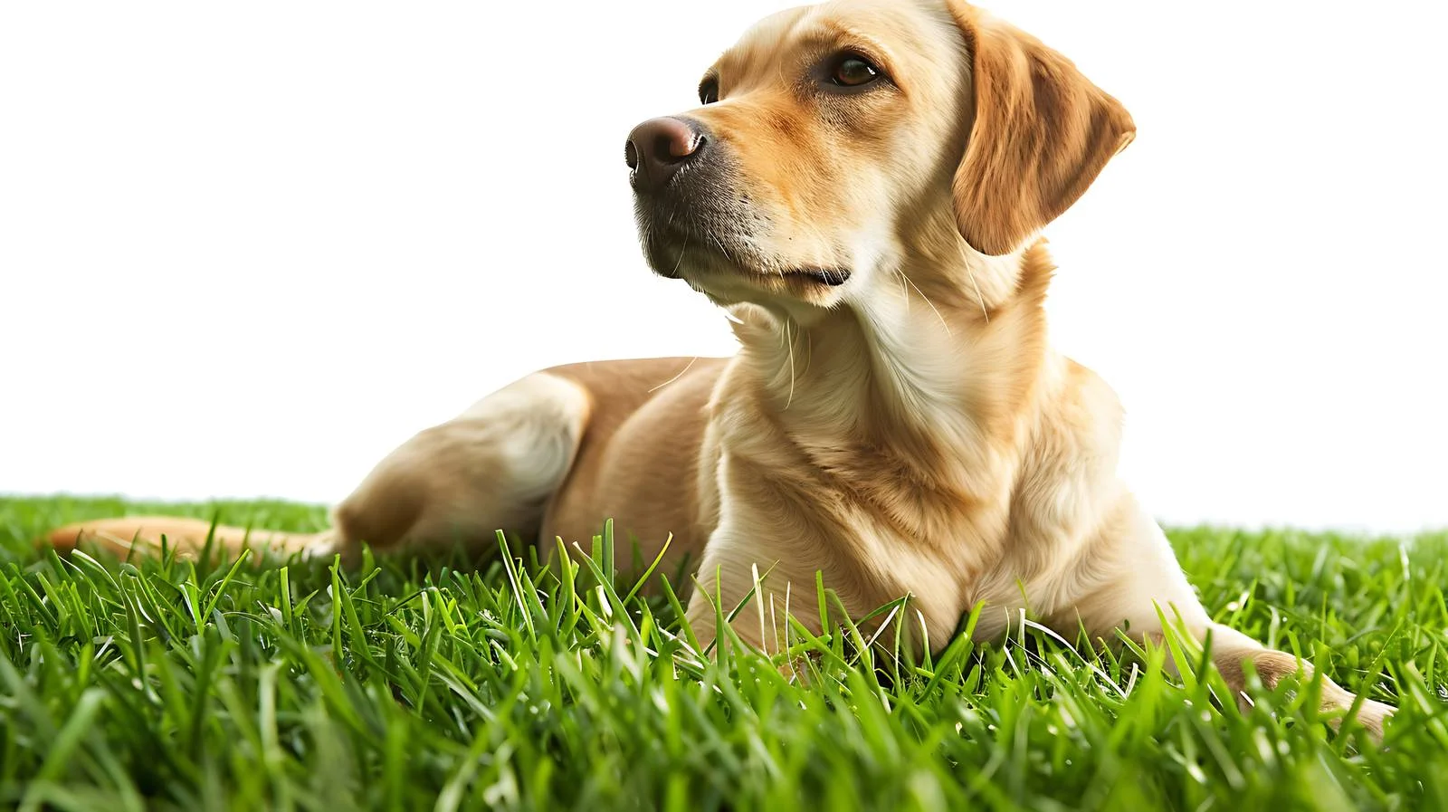 Tranquil Dog Rests on Green Lawn — free download from Dotvec