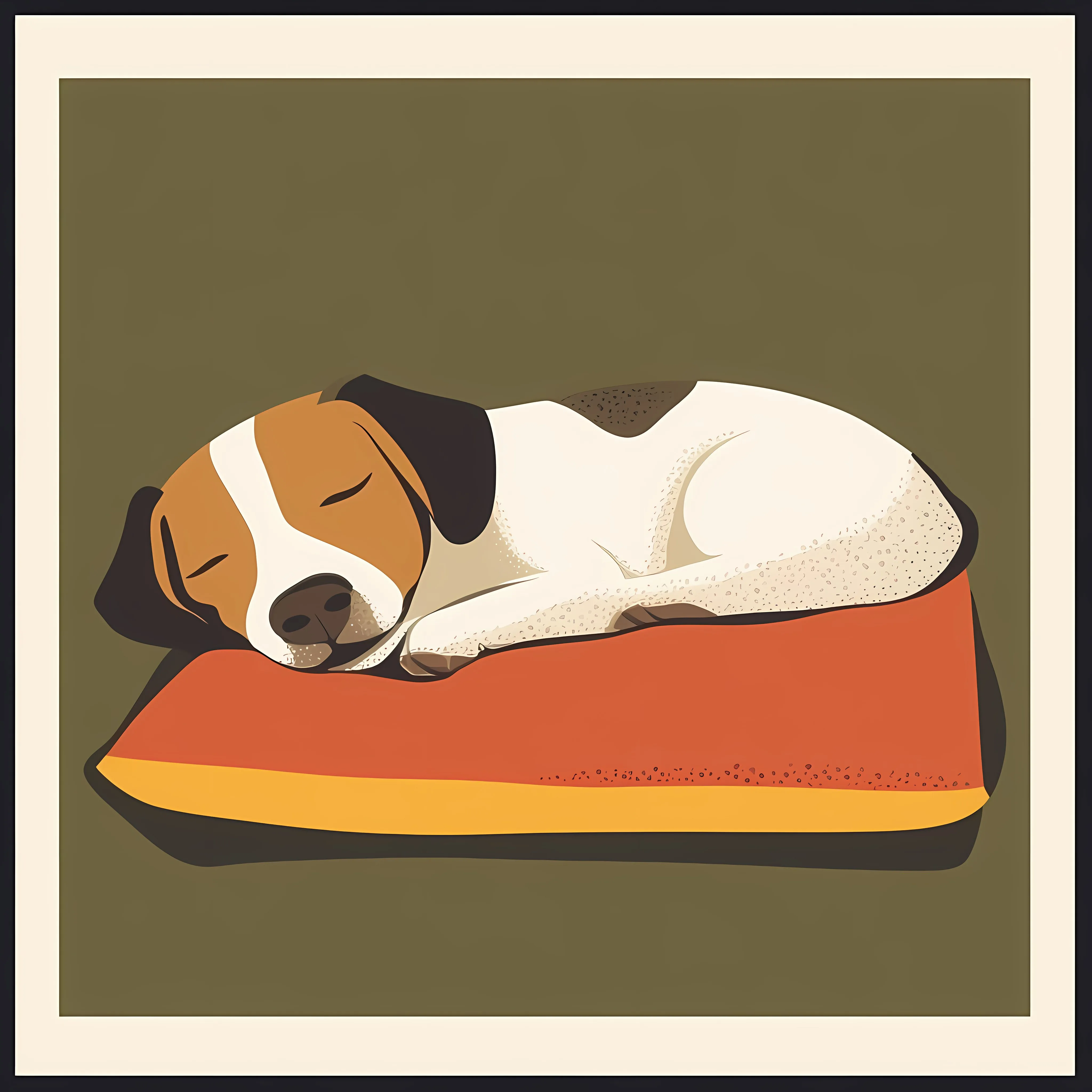 Dog Sleeping on Cushion Vector Illustration — free download from Dotvec