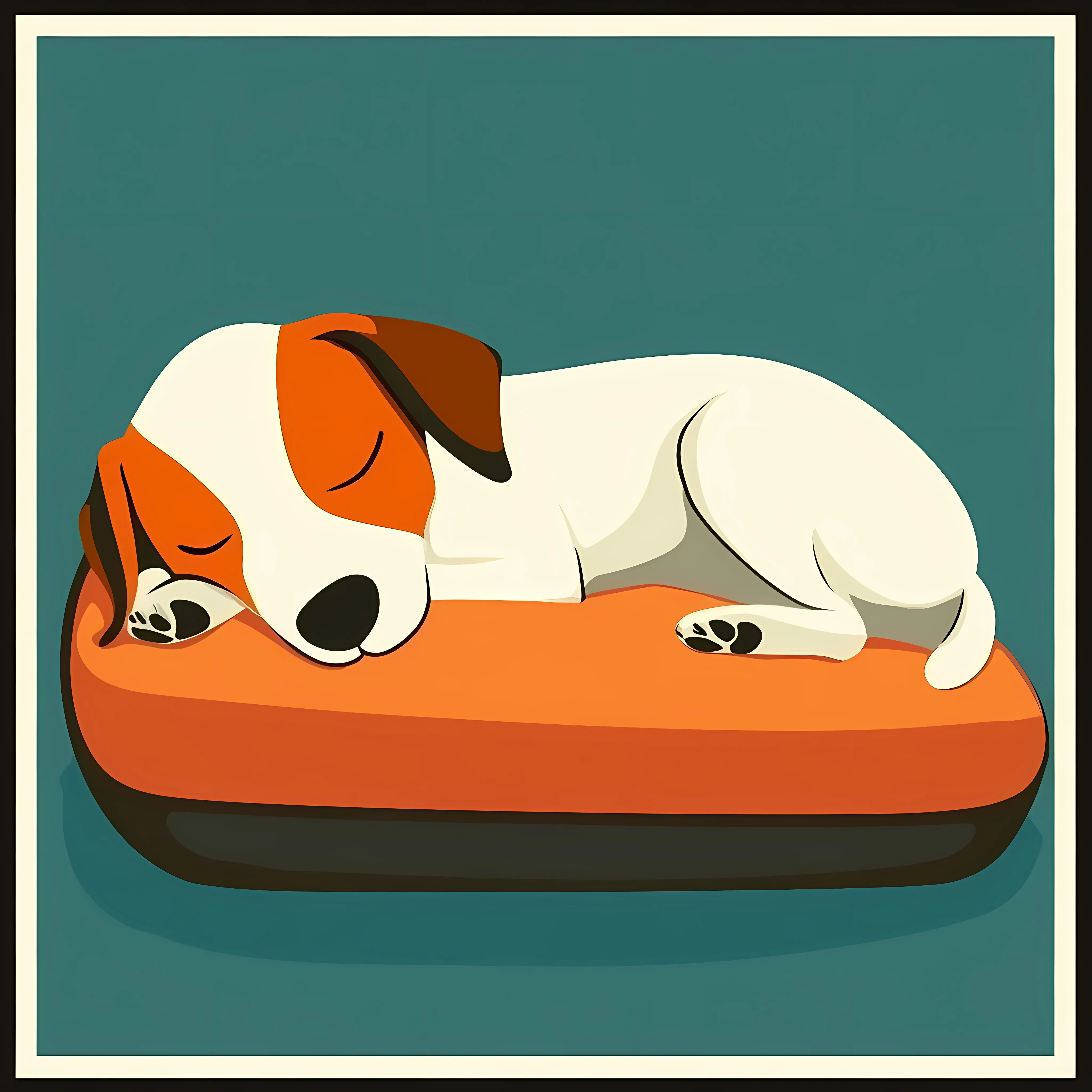 Sleeping Dog on Cushion Vector Illustration — free download from Dotvec