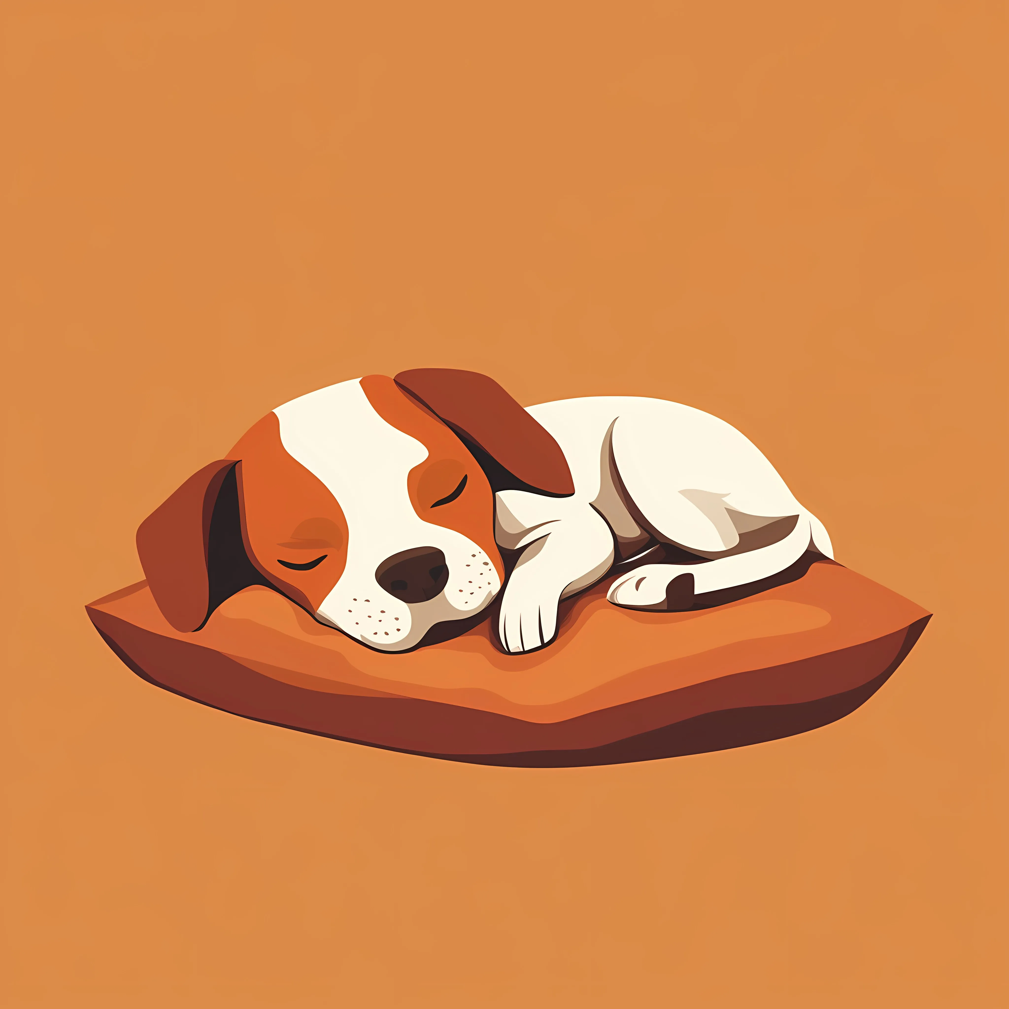 Sleeping Dog on Cushion Vector Illustration — free download from Dotvec