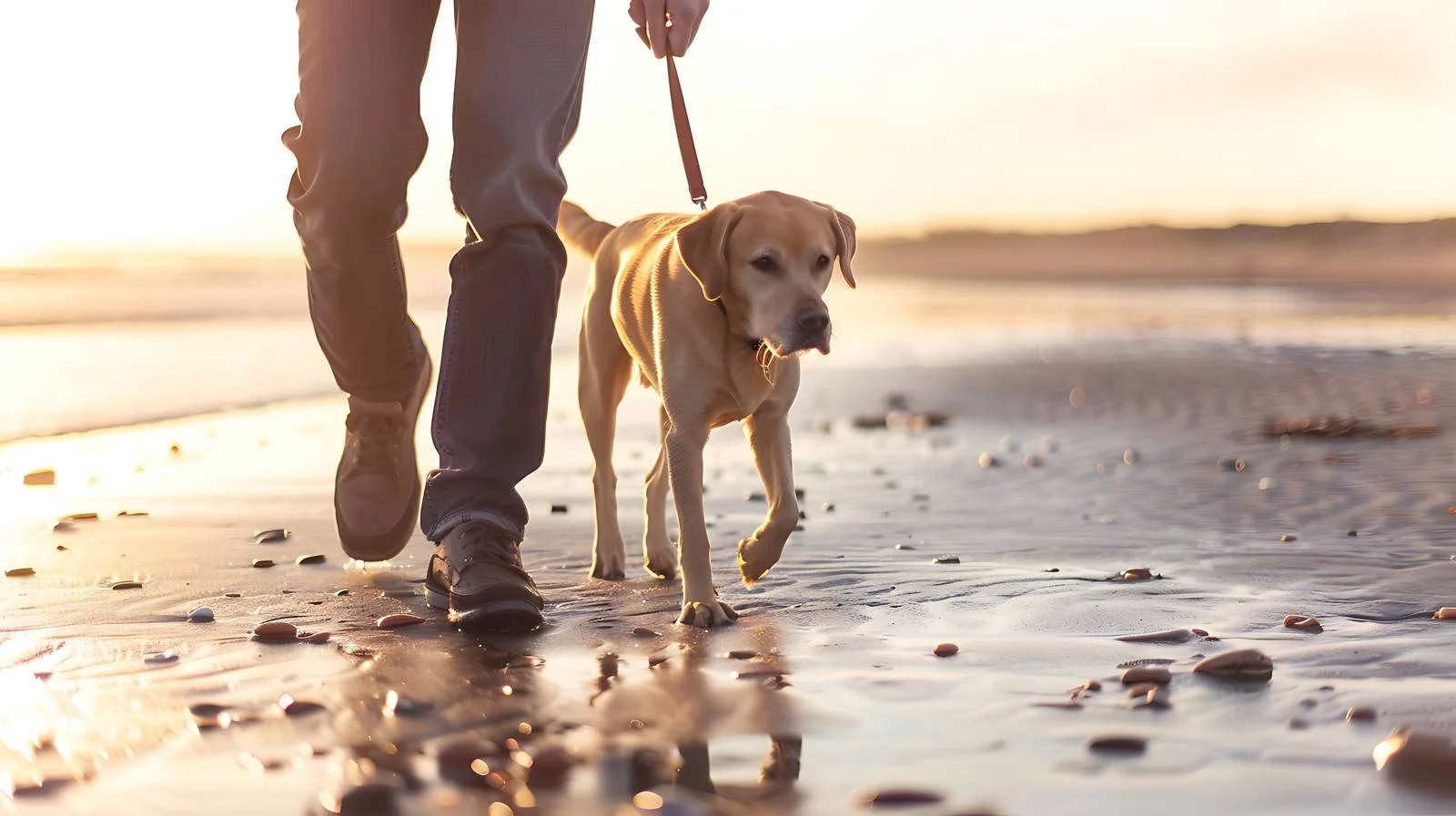 Beach outing with loyal pet companion — free download from Dotvec