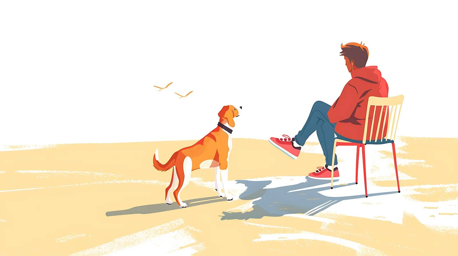 Beach Dog Walking with Owner — free download from Dotvec